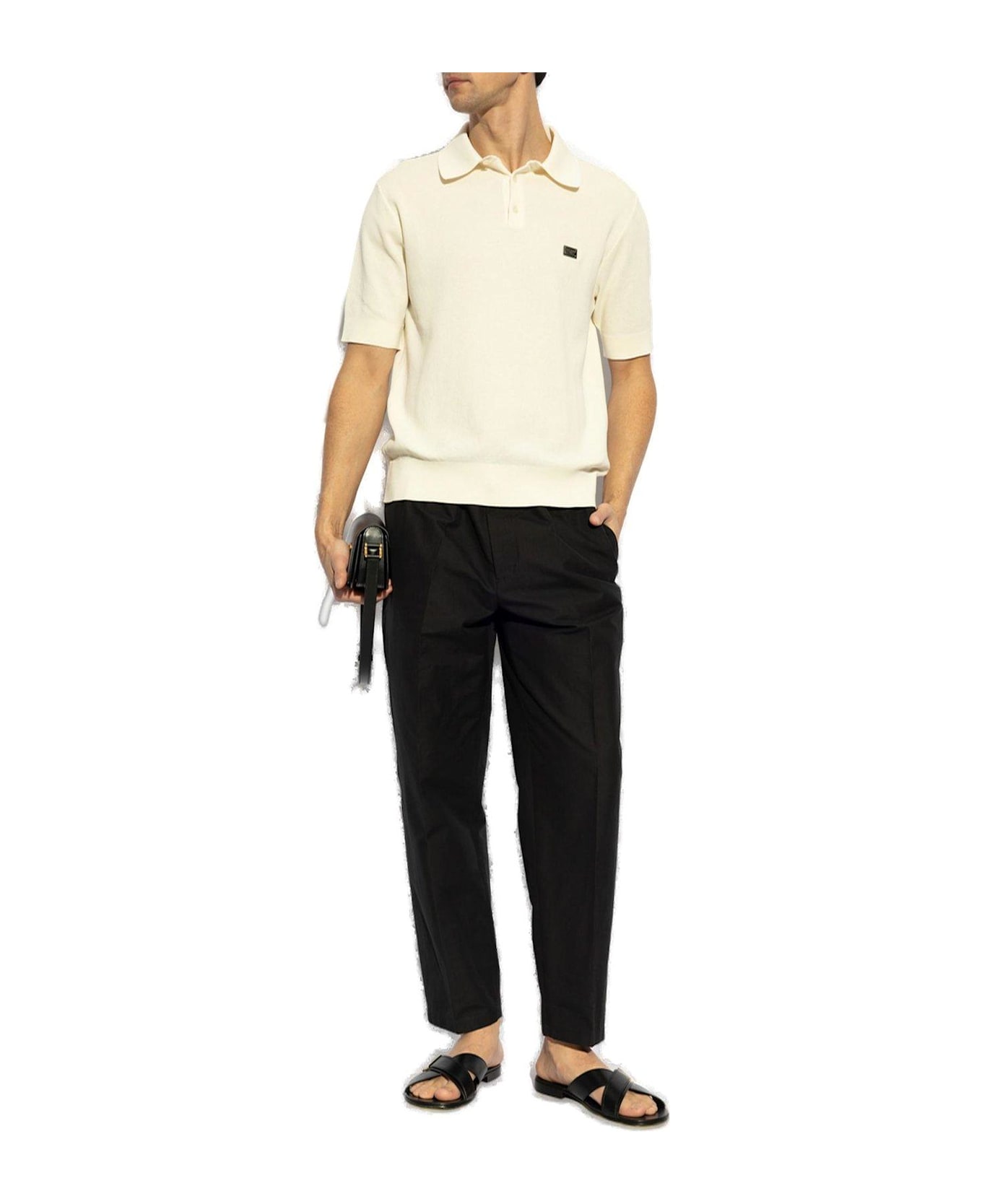 Dolce & Gabbana Logo Tag Polo Shirt - White