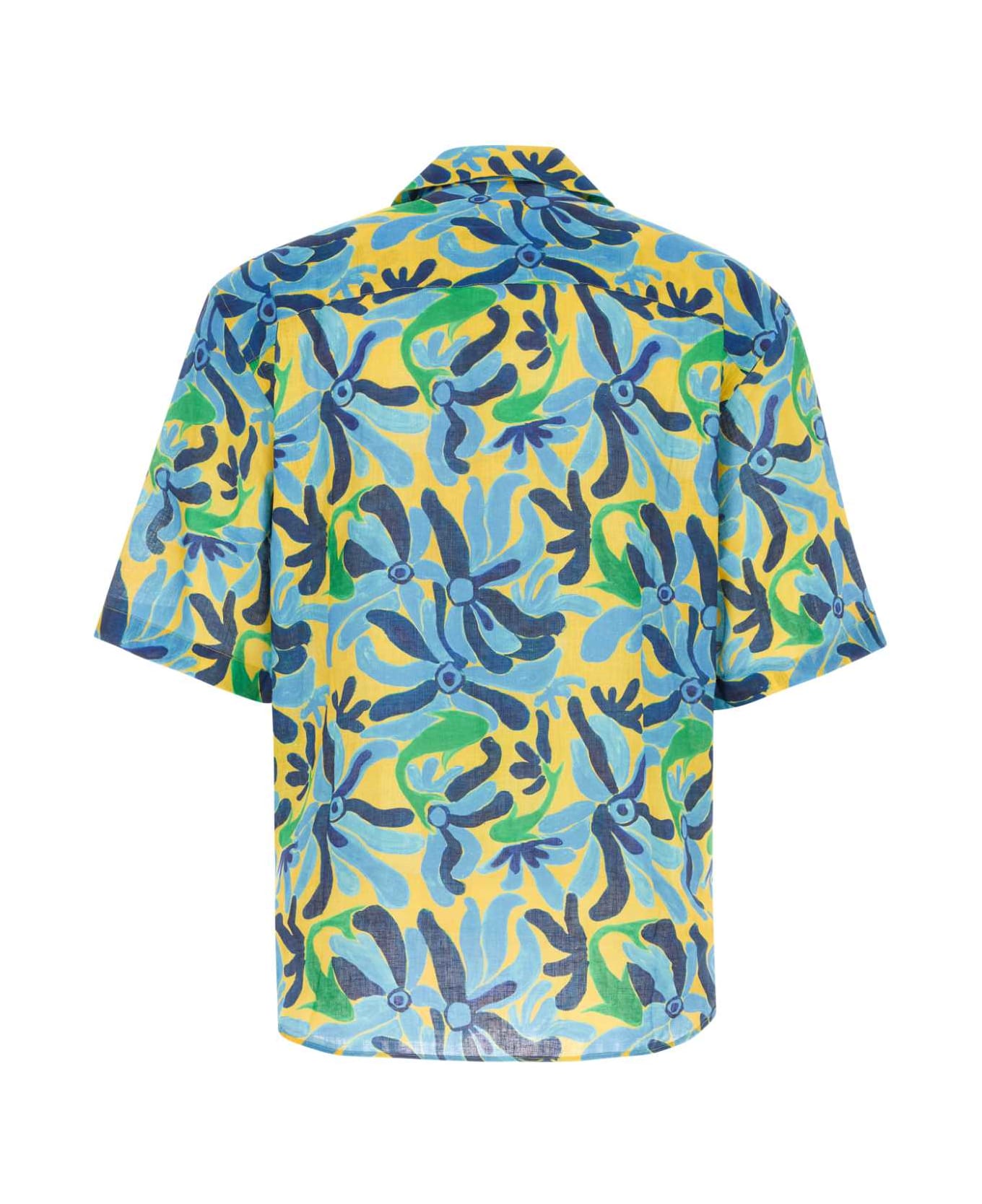 Marni Printed Linen Blend Oversize Shirt - CFB39