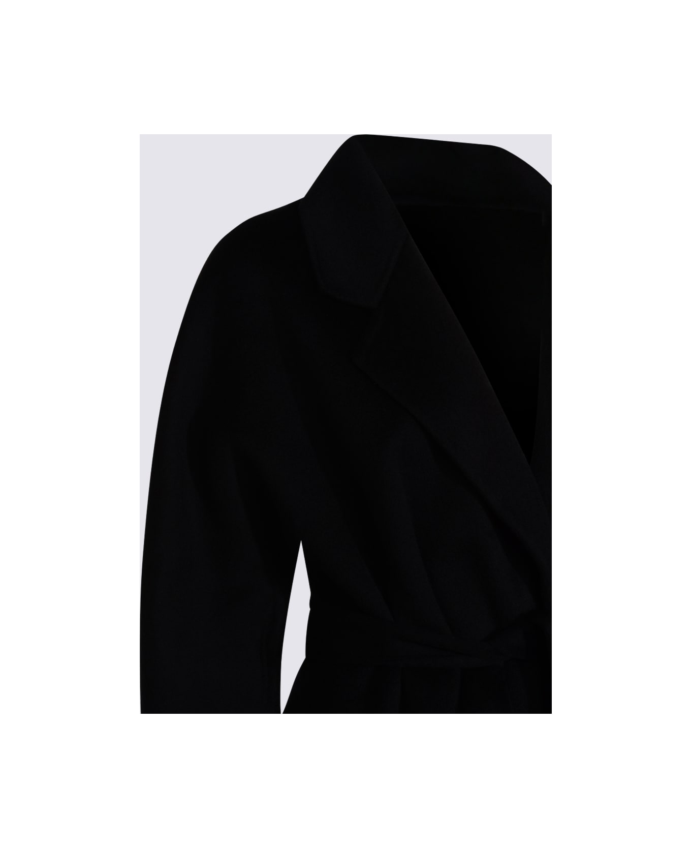 Elisabetta Franchi Black Wool Coat - Black