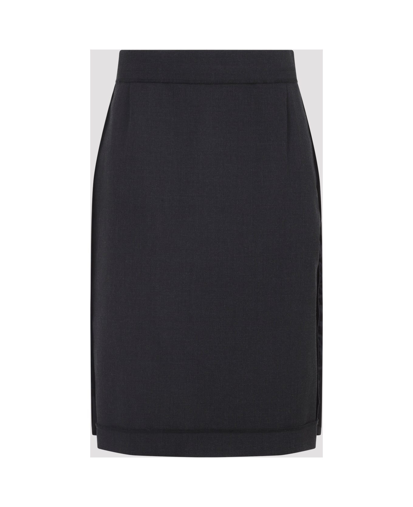 Maison Margiela Polyester Midi Skirt - M Carbon Melange Black