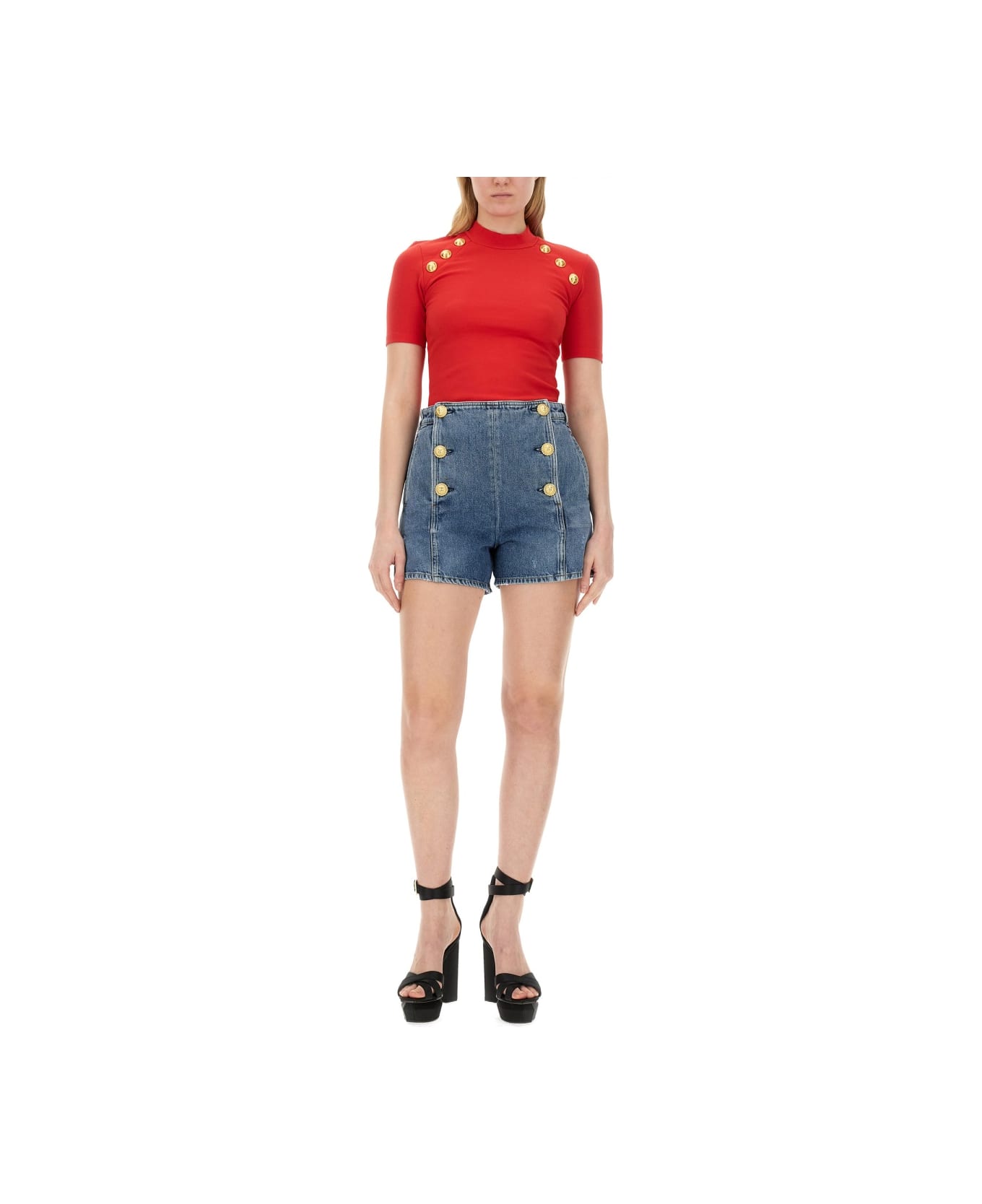 Balmain Slim Fit T-shirt - RED ニットウェア