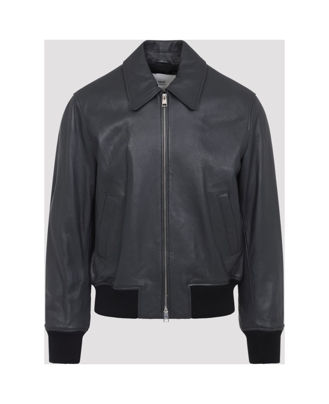 Ami Alexandre Mattiussi Zipped Jacket - Anthracite レザージャケット