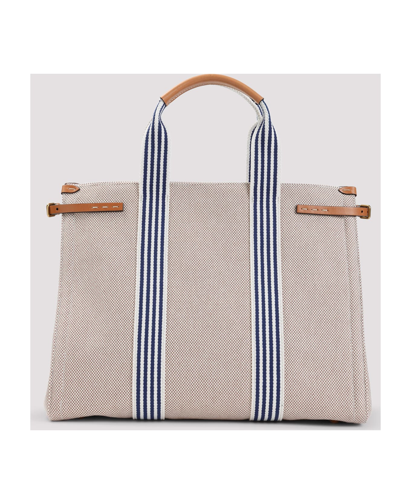 Valentino Garavani 
antibes
 Canvas Tote Bag - Qxj Naturale Tobacco Bianco Blue Natural Cam