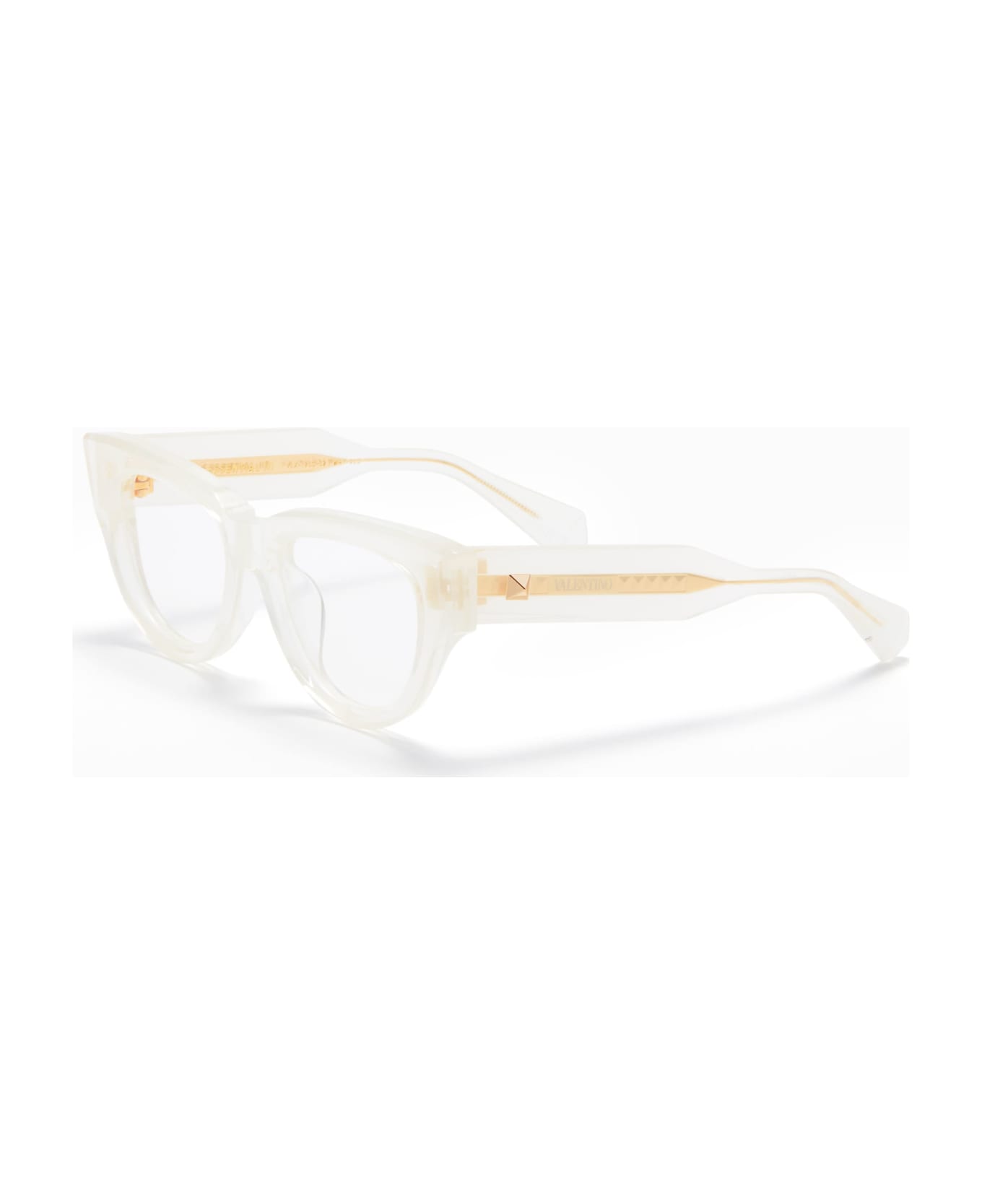 Valentino Eyewear V-essential Iii - Crystal Ivory / Gold Rx Glasses - White