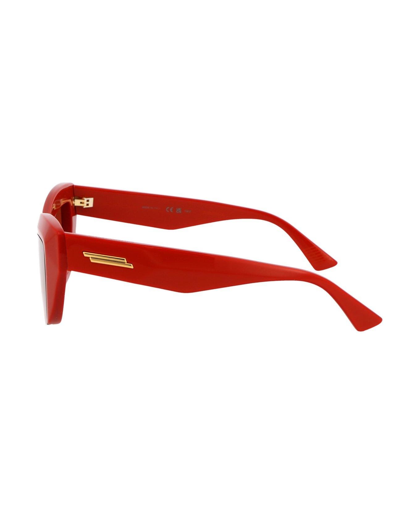 Bottega Veneta Eyewear Rectangle Frame Sunglasses - 004 orange orange orange