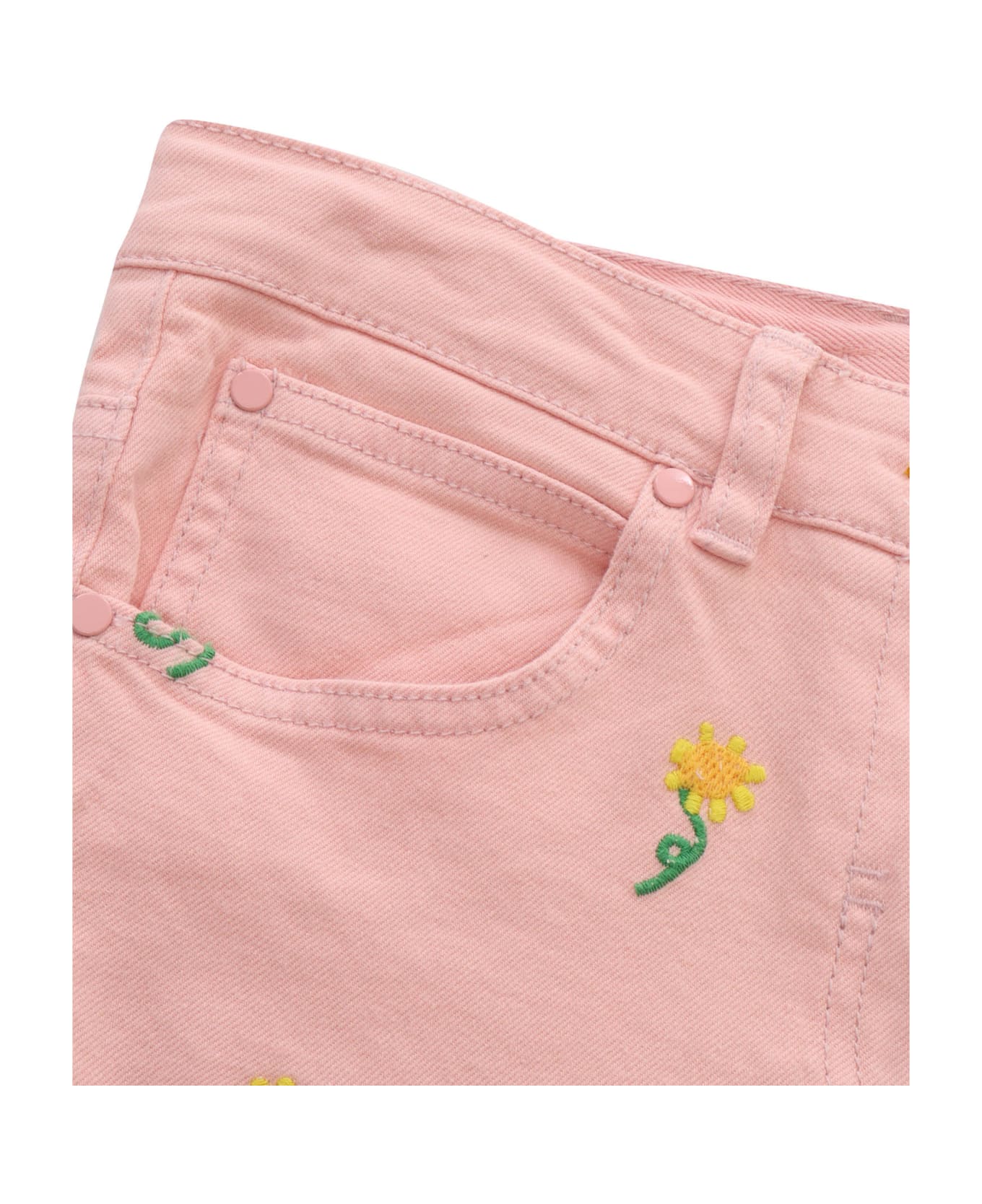Stella McCartney Kids Pink Jeans With Flowers - PINK ボトムス