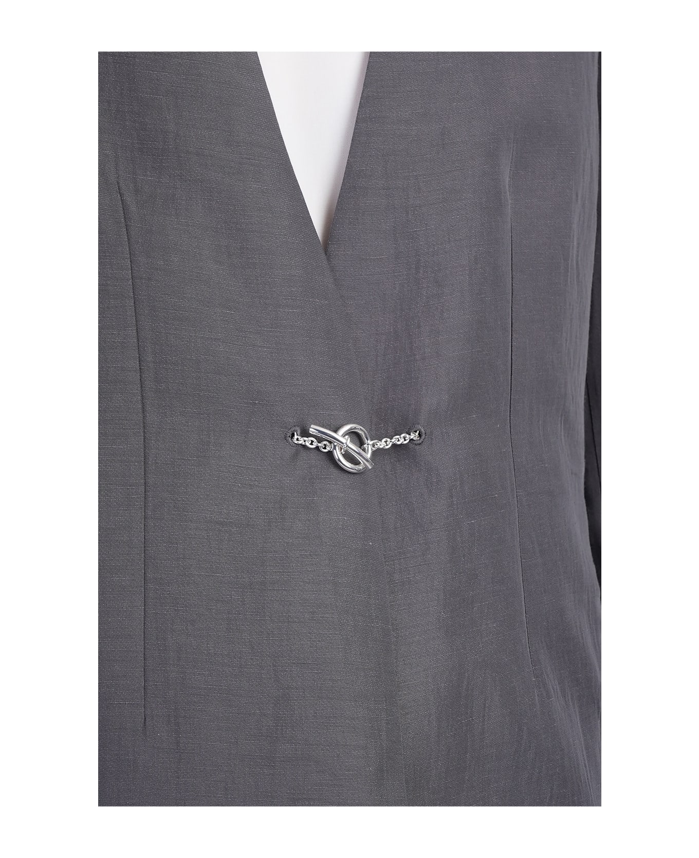 Attachment Blazer In Grey Linen - grey