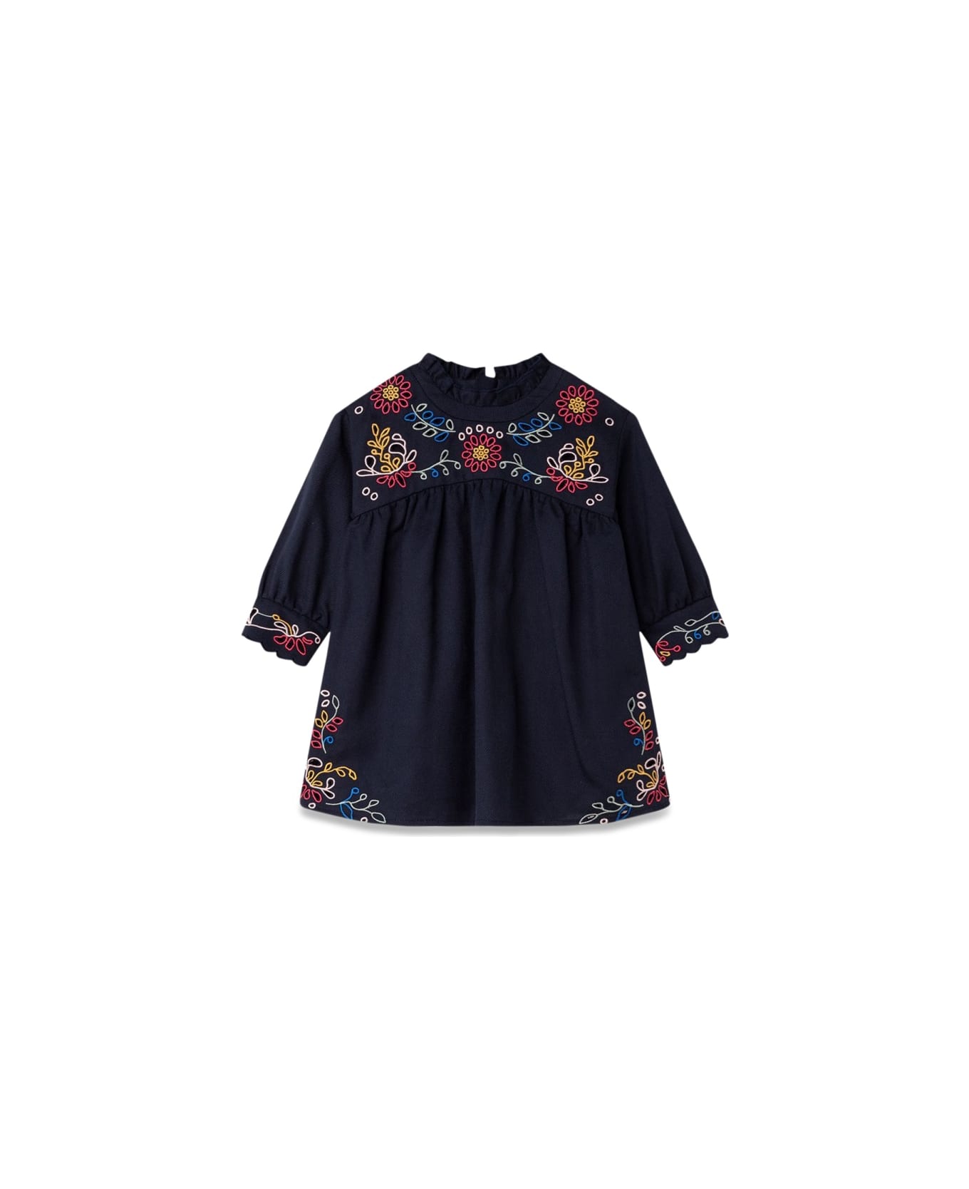 Chloé Flower Embroidery Dress - BLUE ワンピース＆ドレス