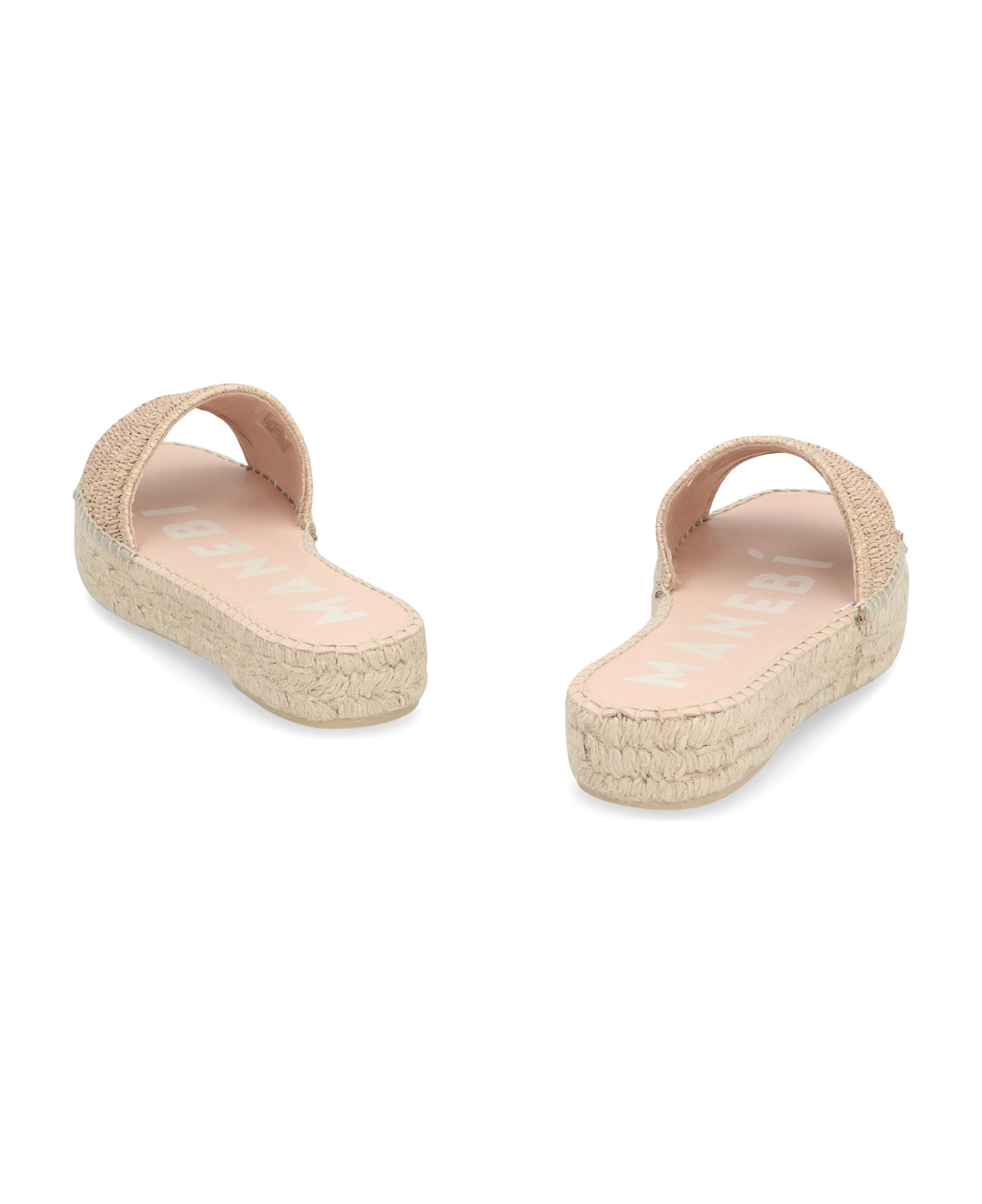 Manebi Raffia Slides - Beige