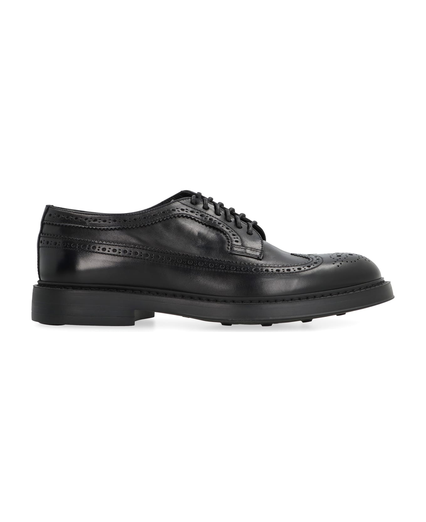 Doucal's Leather Lace-up Shoes - black