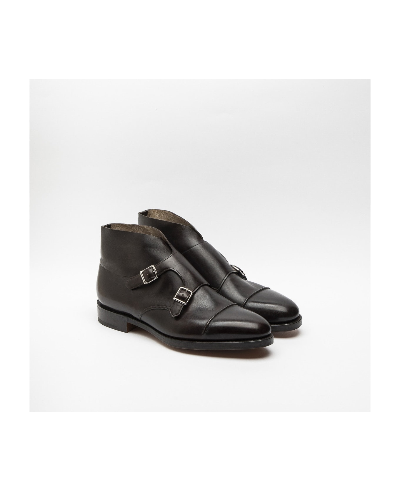 John Lobb William Ii Boot Dark Brown Misty Calf Monk Strap Boot (fitting F/ee) - Marrone