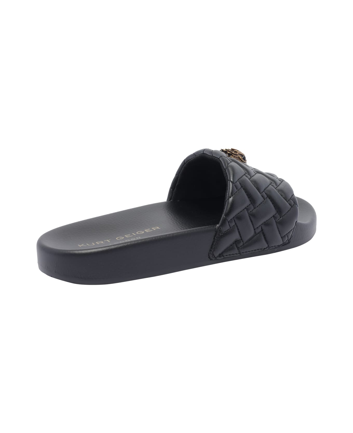 Kurt Geiger Meena Eagle Slide Sandals - Black