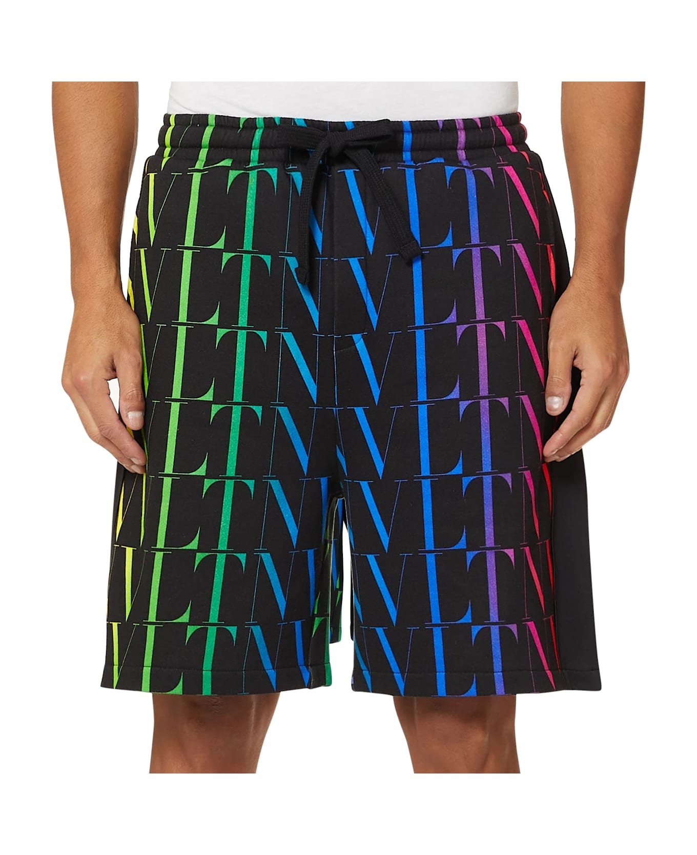 Valentino Garavani Vlnt Jersey Bermuda Shorts - Black
