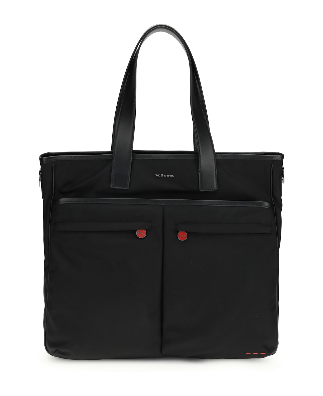 Kiton Leather-trimmed Tote Bag