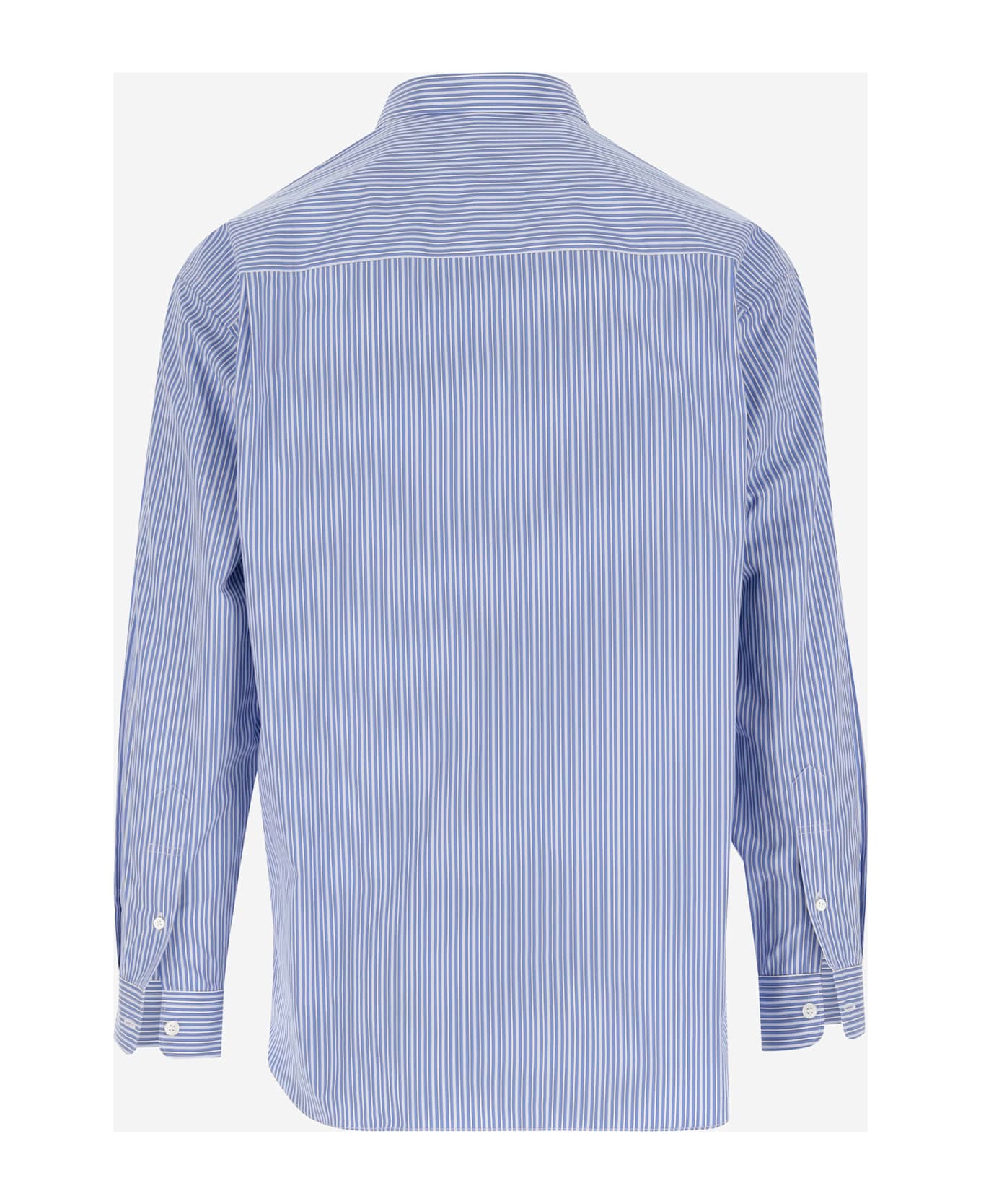 Comme des Garçons Striped Cotton Shirt With Graphic Print - Red