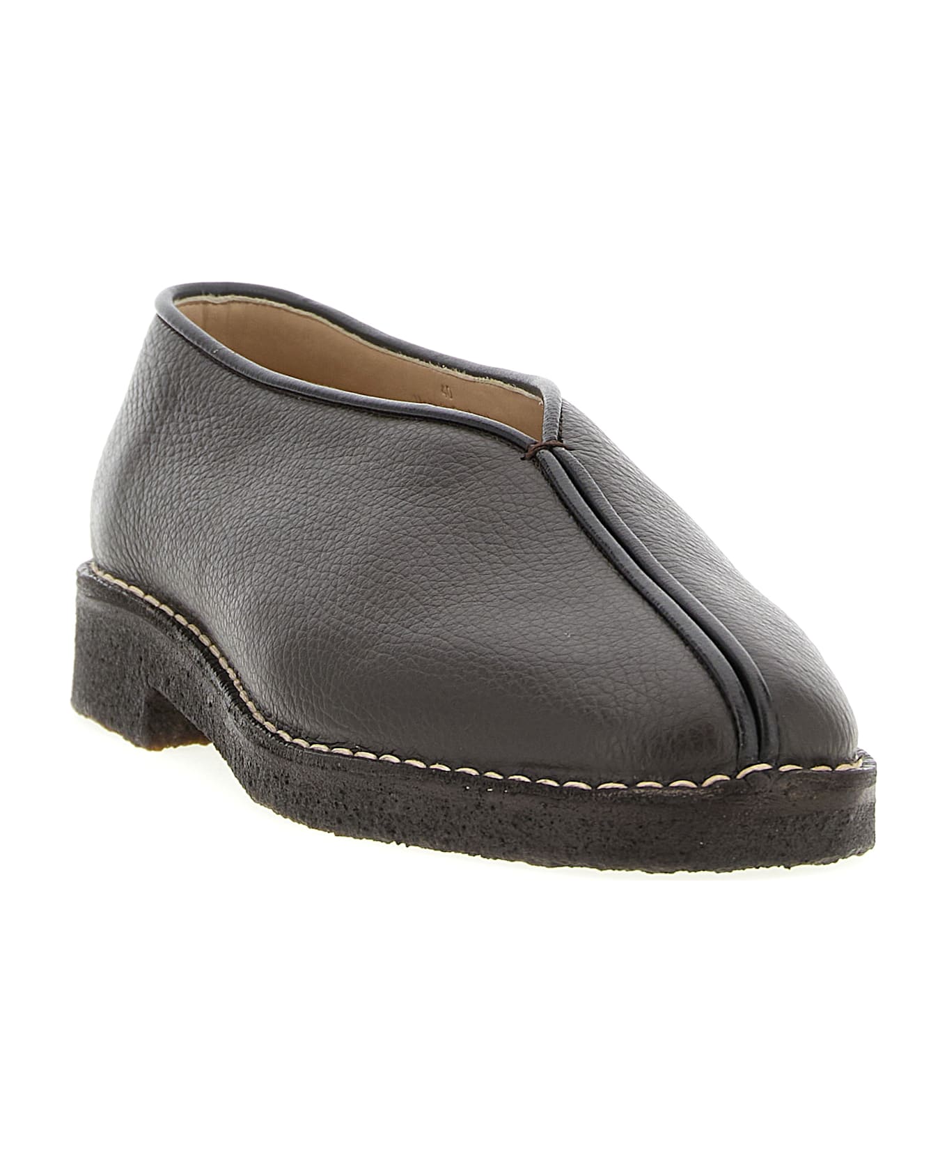 Lemaire 
piped Crepe
 Slippers - Brown