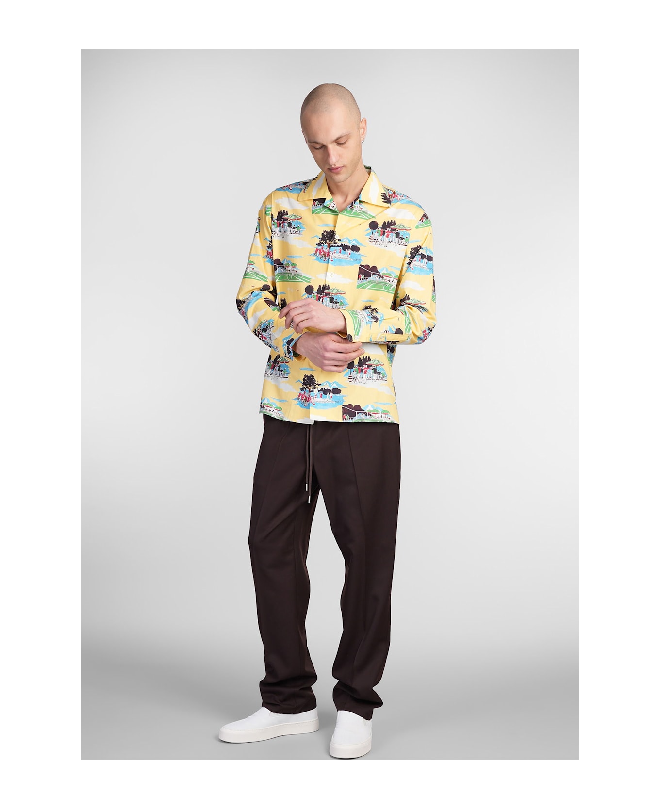 Drôle de Monsieur Shirt In Yellow Cotton - yellow