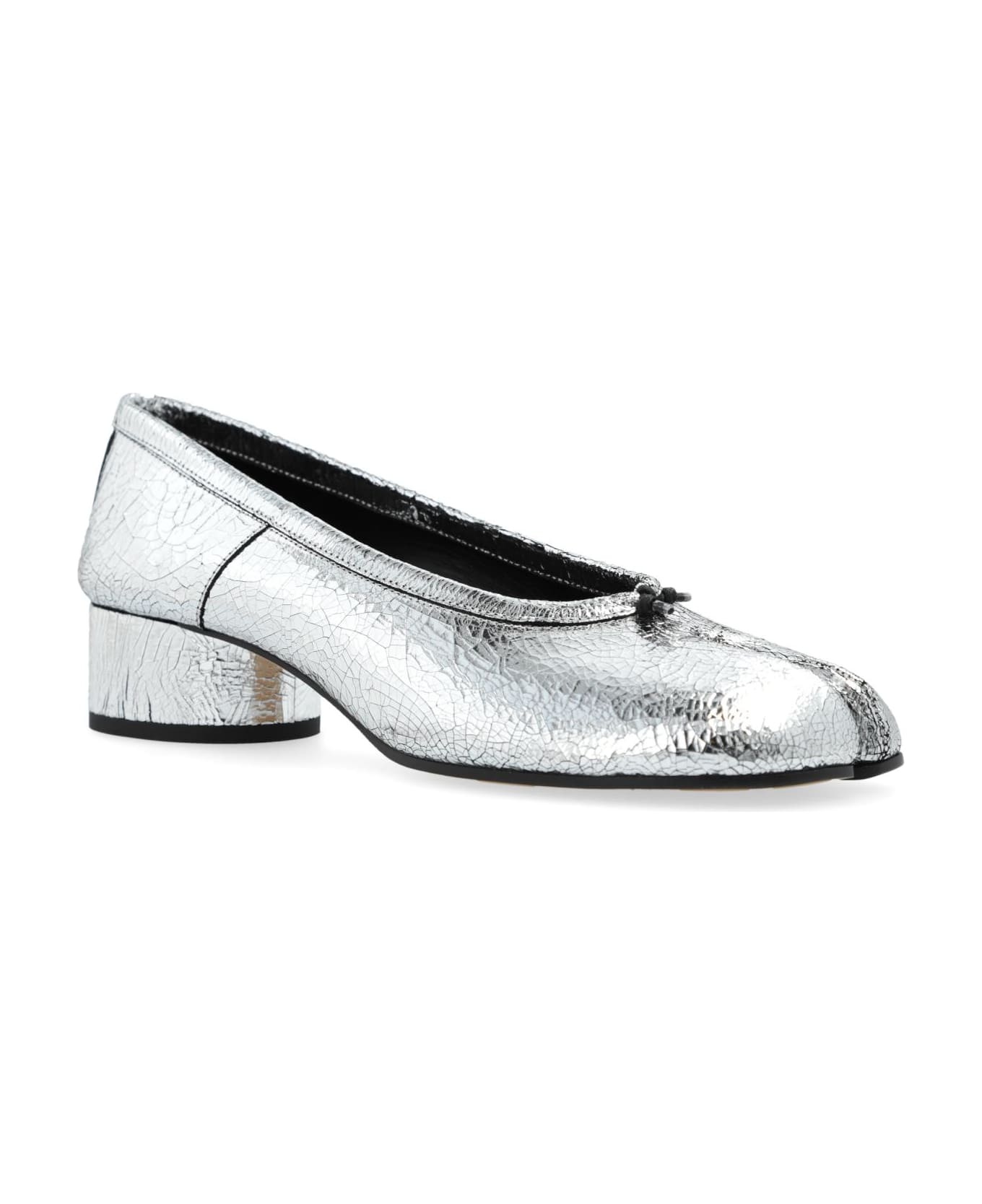 Maison Margiela Tabi Leather Mid Heel Pumps - SILVER