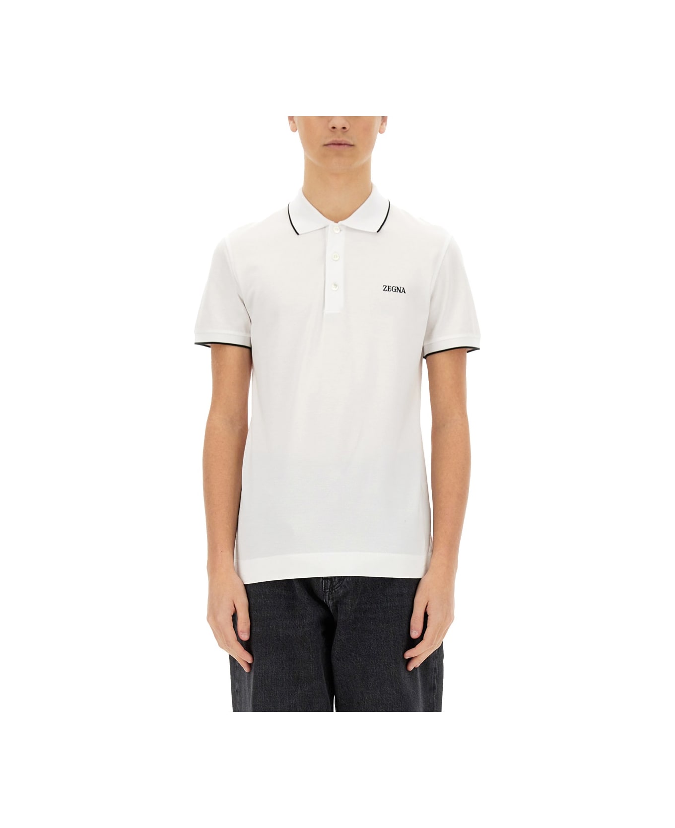 Zegna Polo With Logo - WHITE