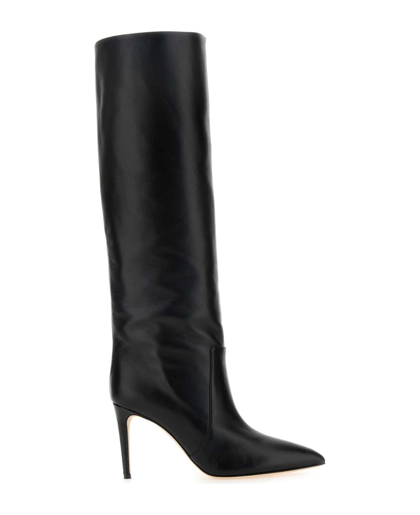 Paris Texas Black Leather Boots - BLACK