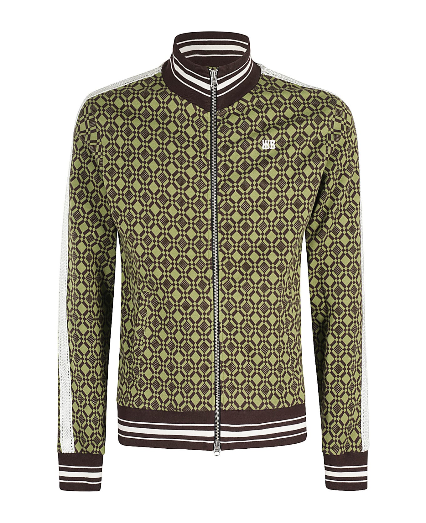 Wales Bonner Power Track Top - Olive And Dark Brown