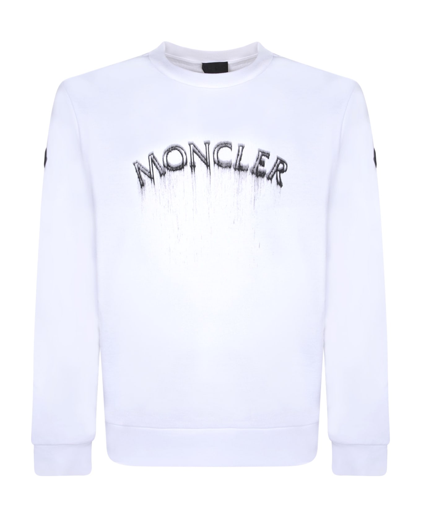 Moncler White Sweatshirt With Front Logo - White フリース