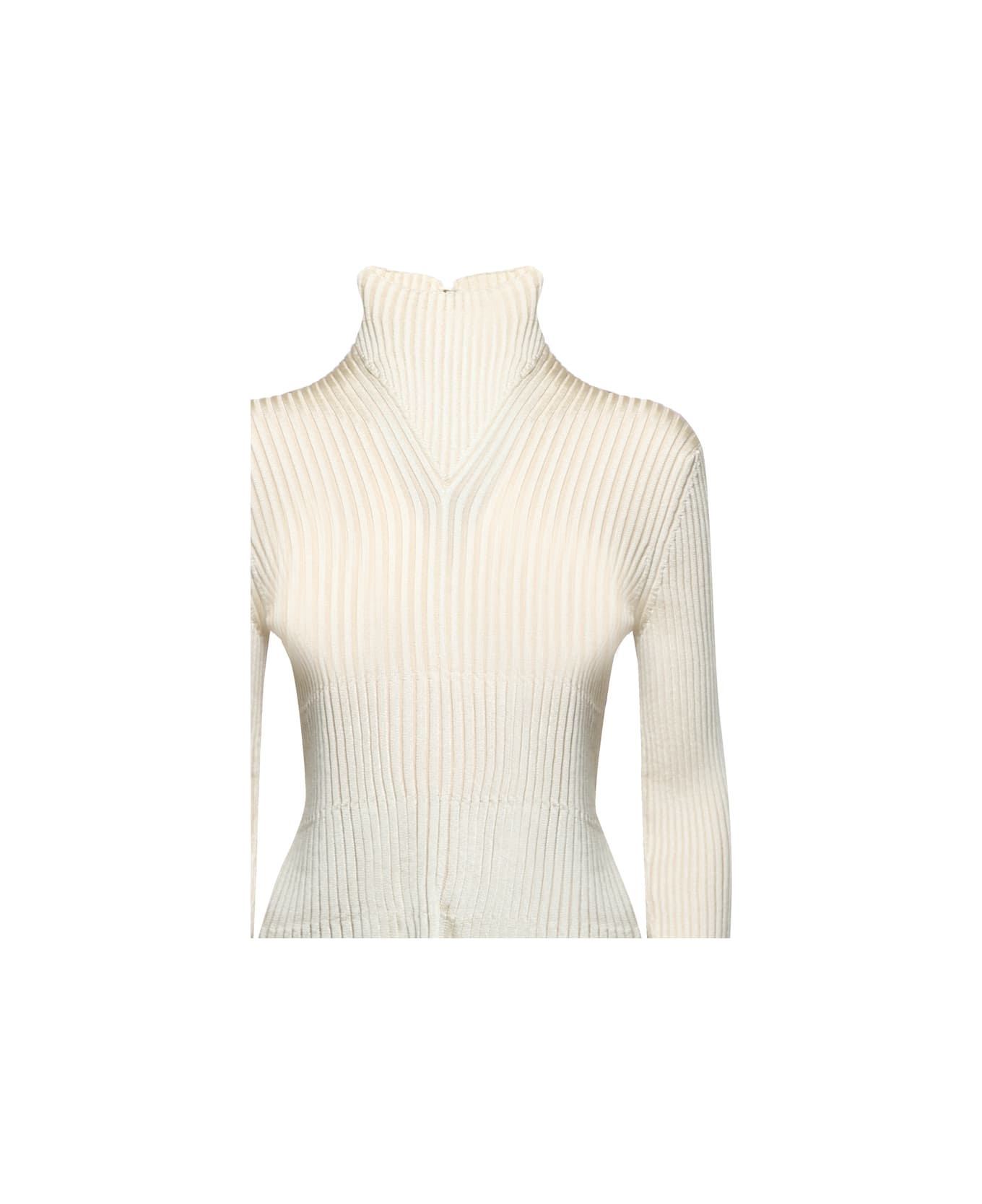 Bottega Veneta Pleated Sweater In Light Viscose - Camomile ニットウェア