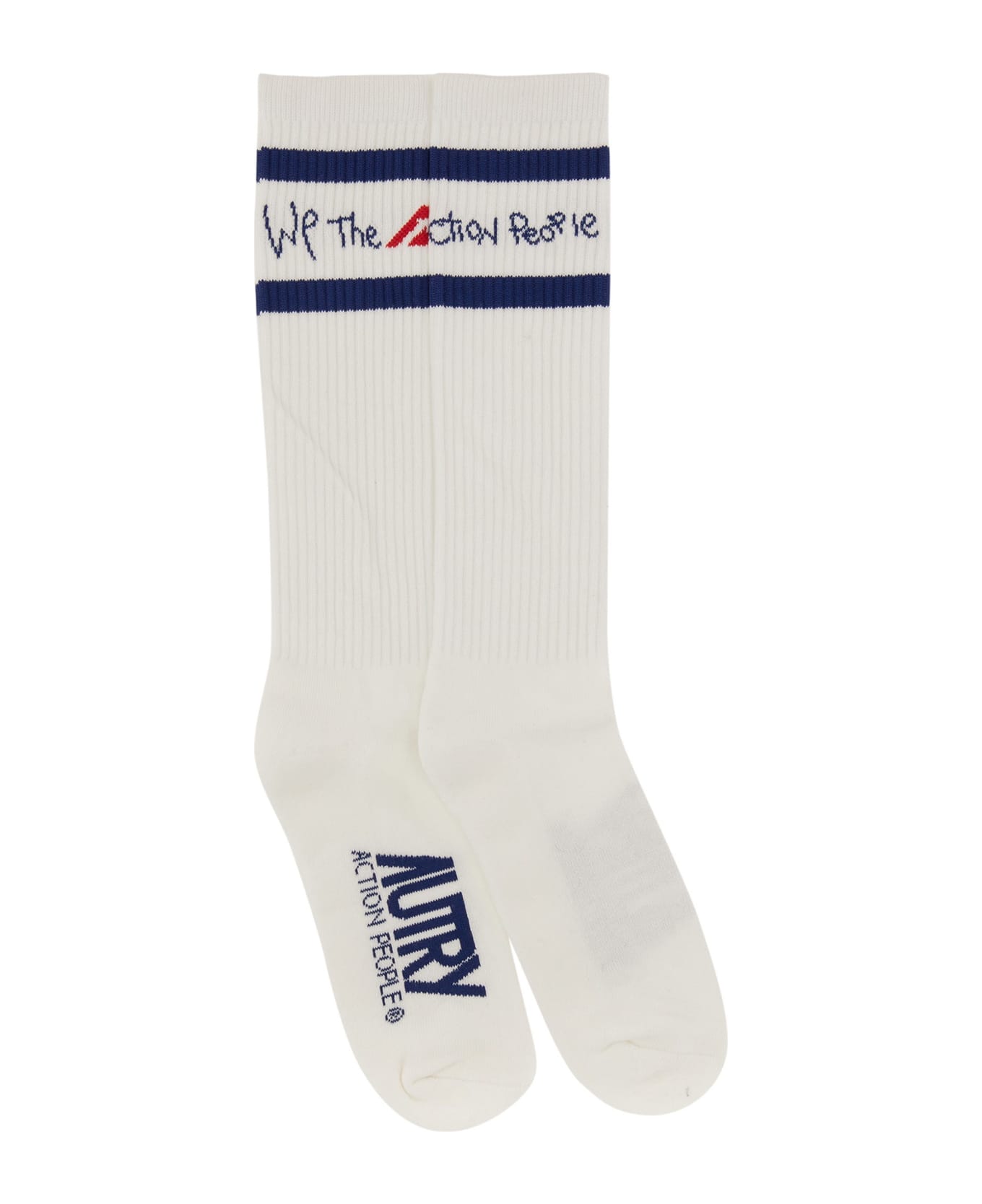 Autry Socks With Logo - BIANCO