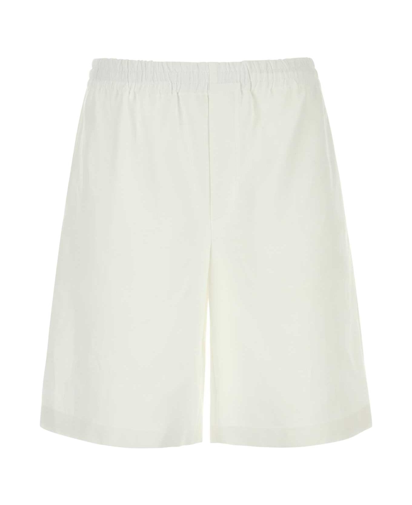 Gucci White Linen Bermuda Shorts - NATURALWHITE