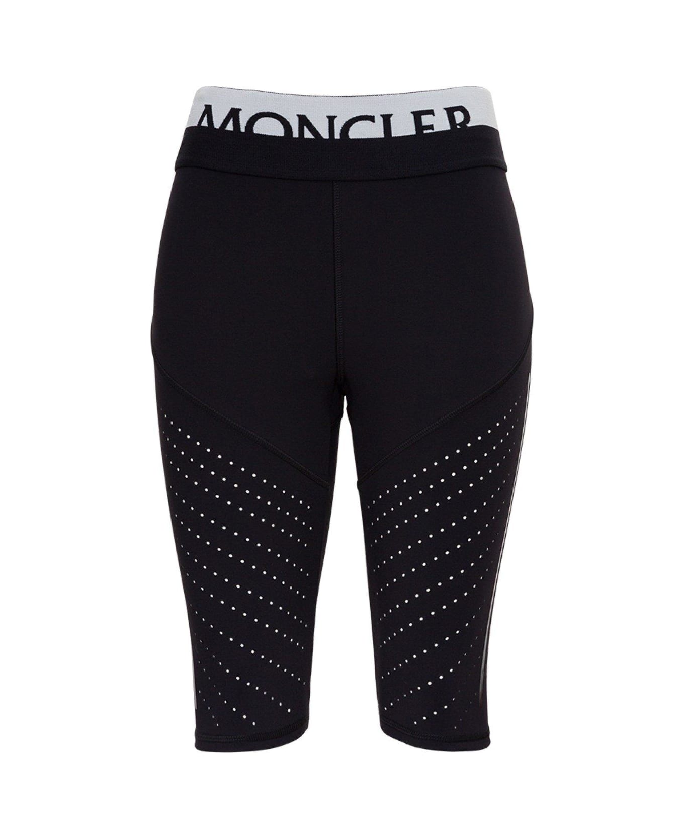 Moncler Logo Band Biker Shorts - Nero