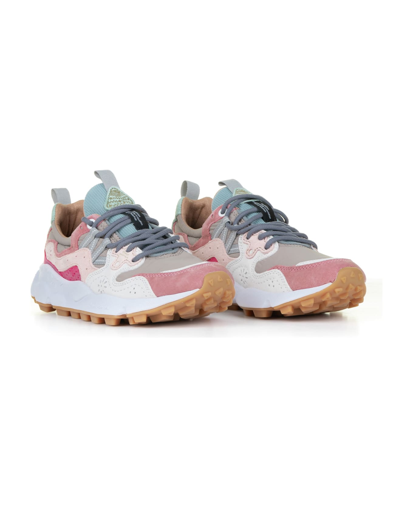 Flower Mountain Yamano Pink Suede And Nylon Sneakers - CIPRIA MULTI スニーカー