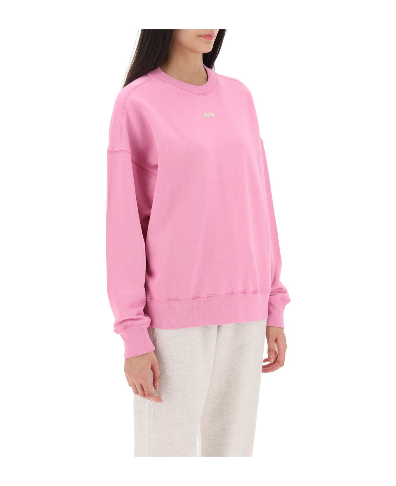 Autry Crewneck Sweatshirt With Logo - Pink