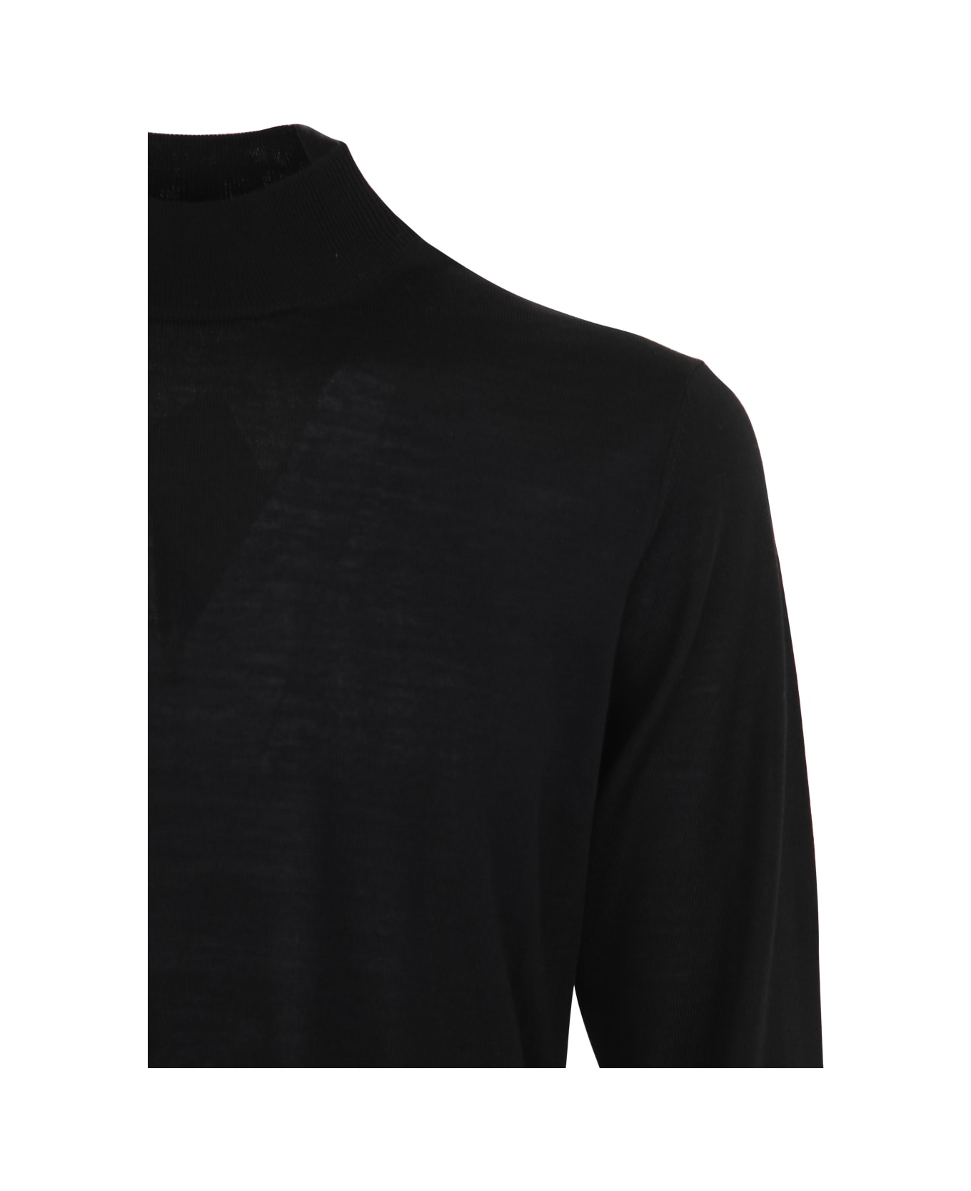 Filippo De Laurentiis Royal Merino Long Sleeves High Neck Sweater - Black