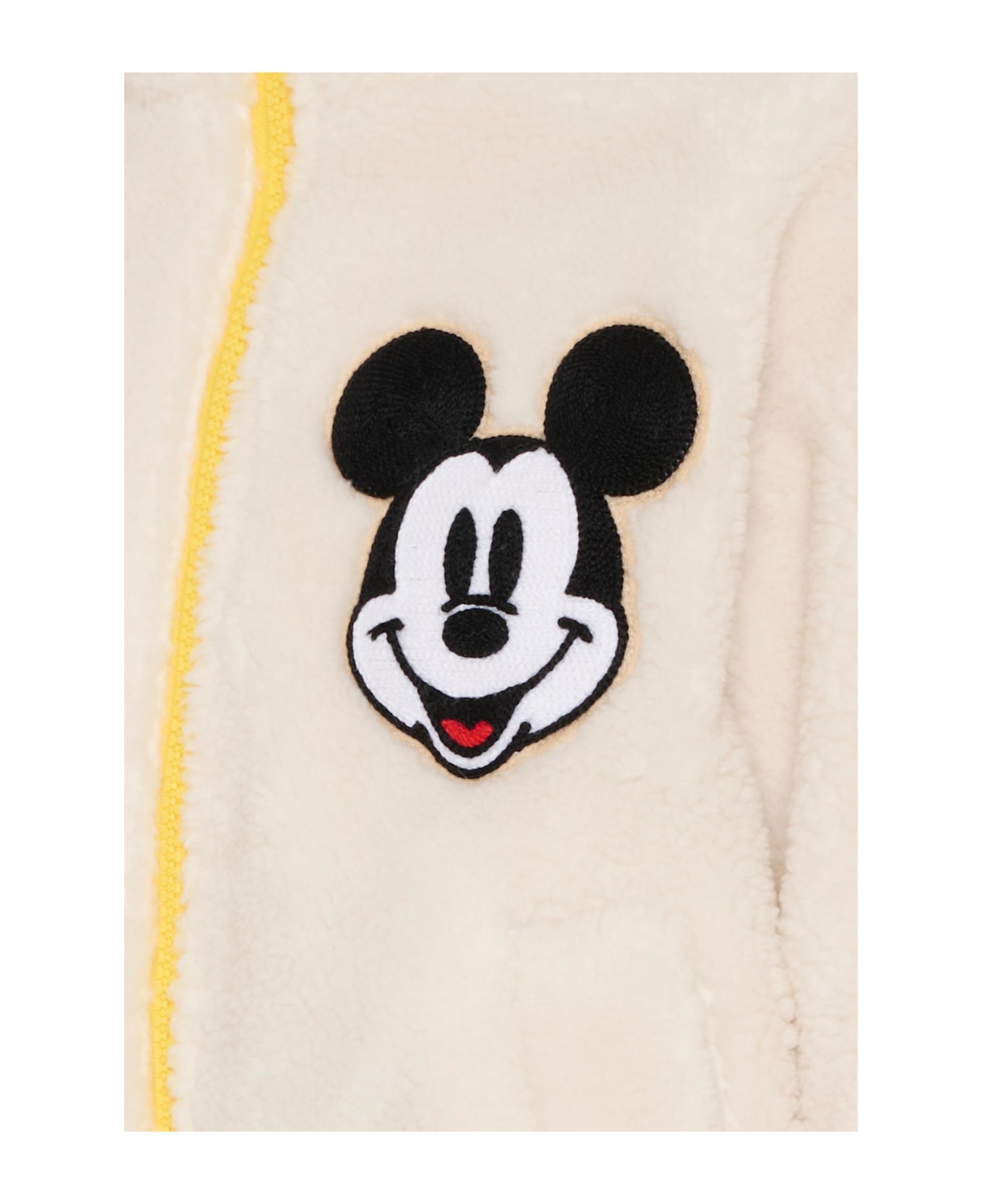 Marc Jacobs Ivory Faux Fur Coat For Kids With Mickey Mouse - Ivory