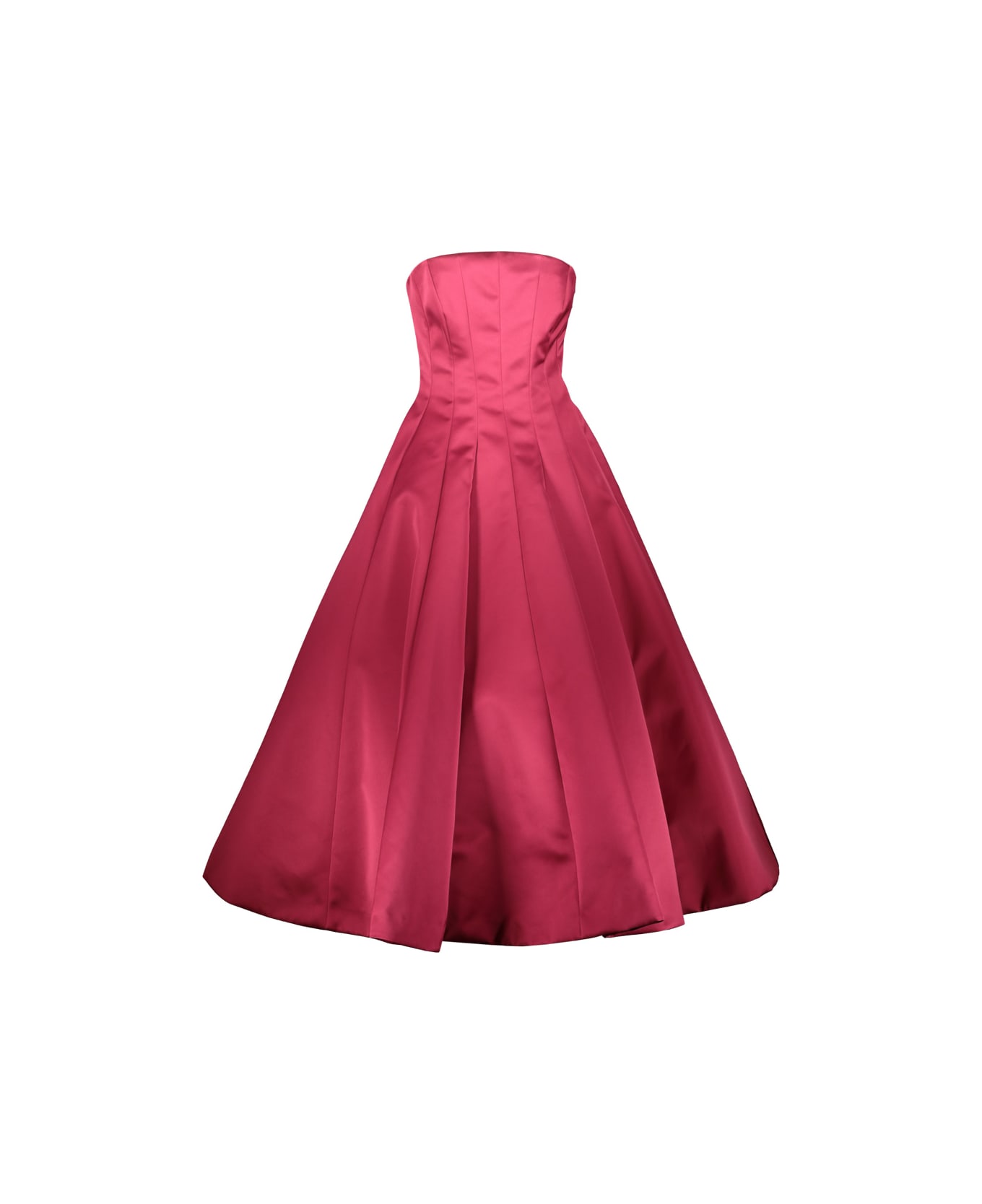 Rochas Bustier Midi Dress In Duchesse - Xbright Pink