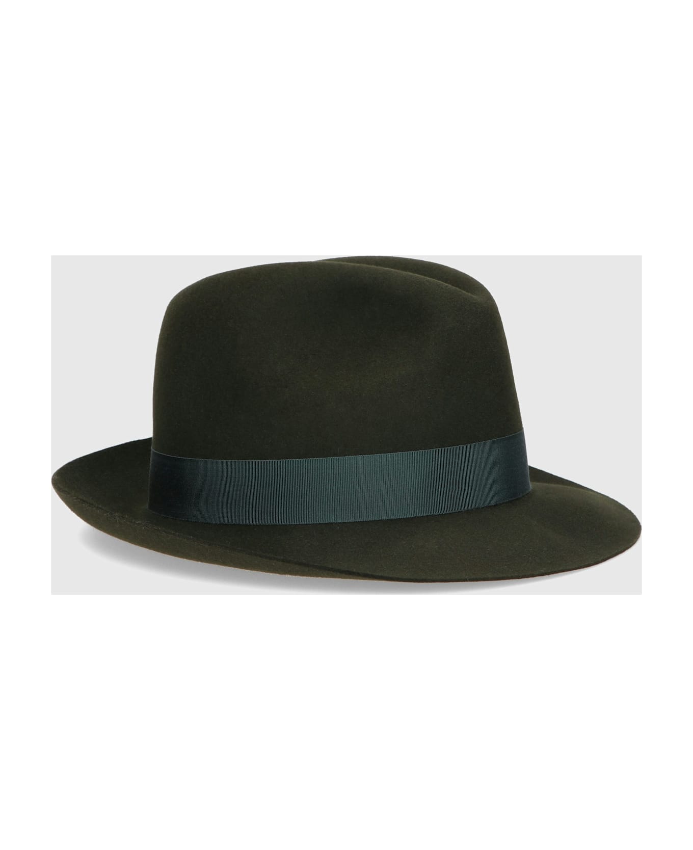 Borsalino Damiano Marengo Felt - DARK GREEN, TONE ON TONE HATBAND