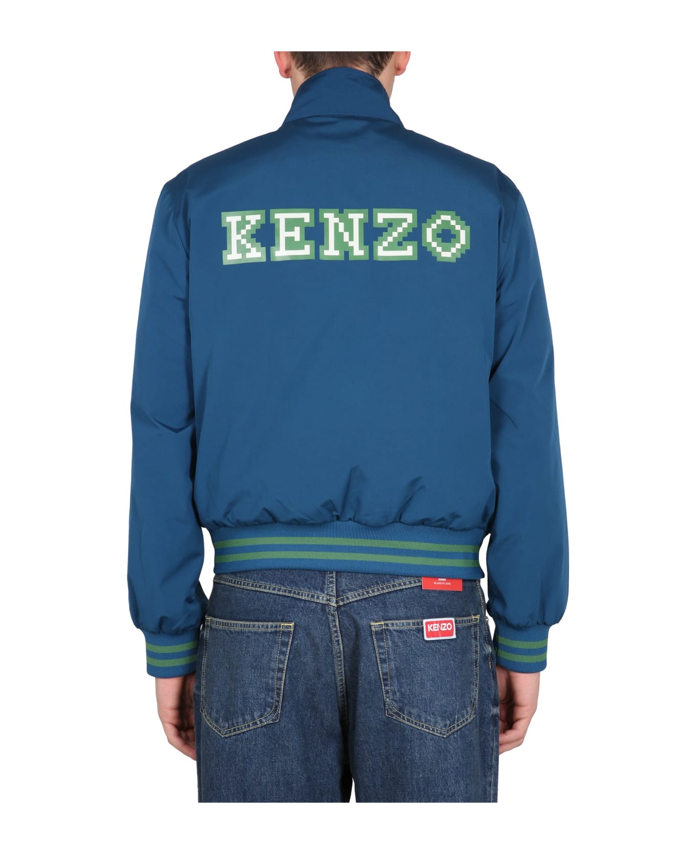 Kenzo Nylon Bomber Jacket - blue