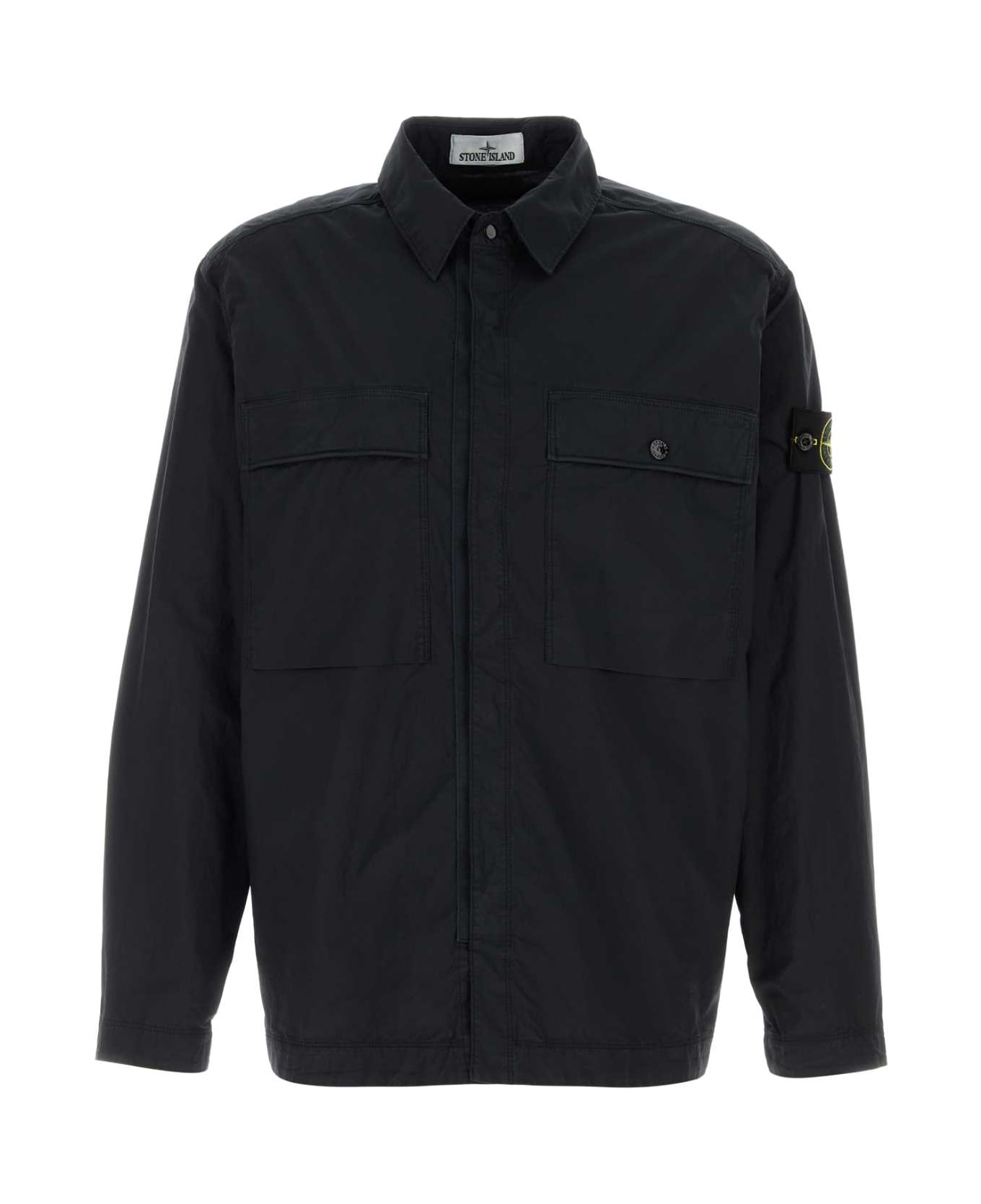 Stone Island Midnight Blue Poplin Shirt - NAVY
