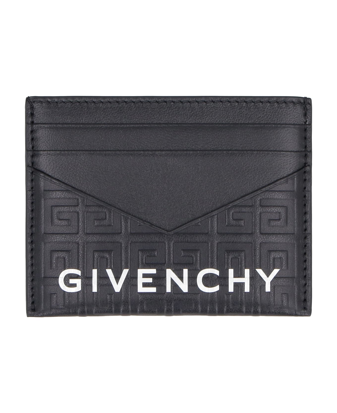 Givenchy G Cut Leather Card Holder - black