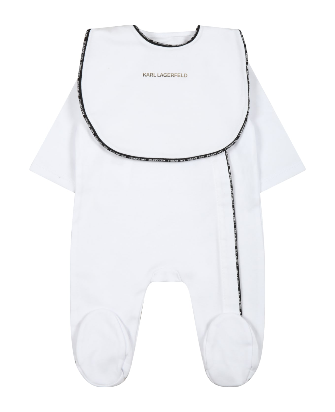 Karl Lagerfeld Kids White Set For Baby Girl With Choupette And Logo - White