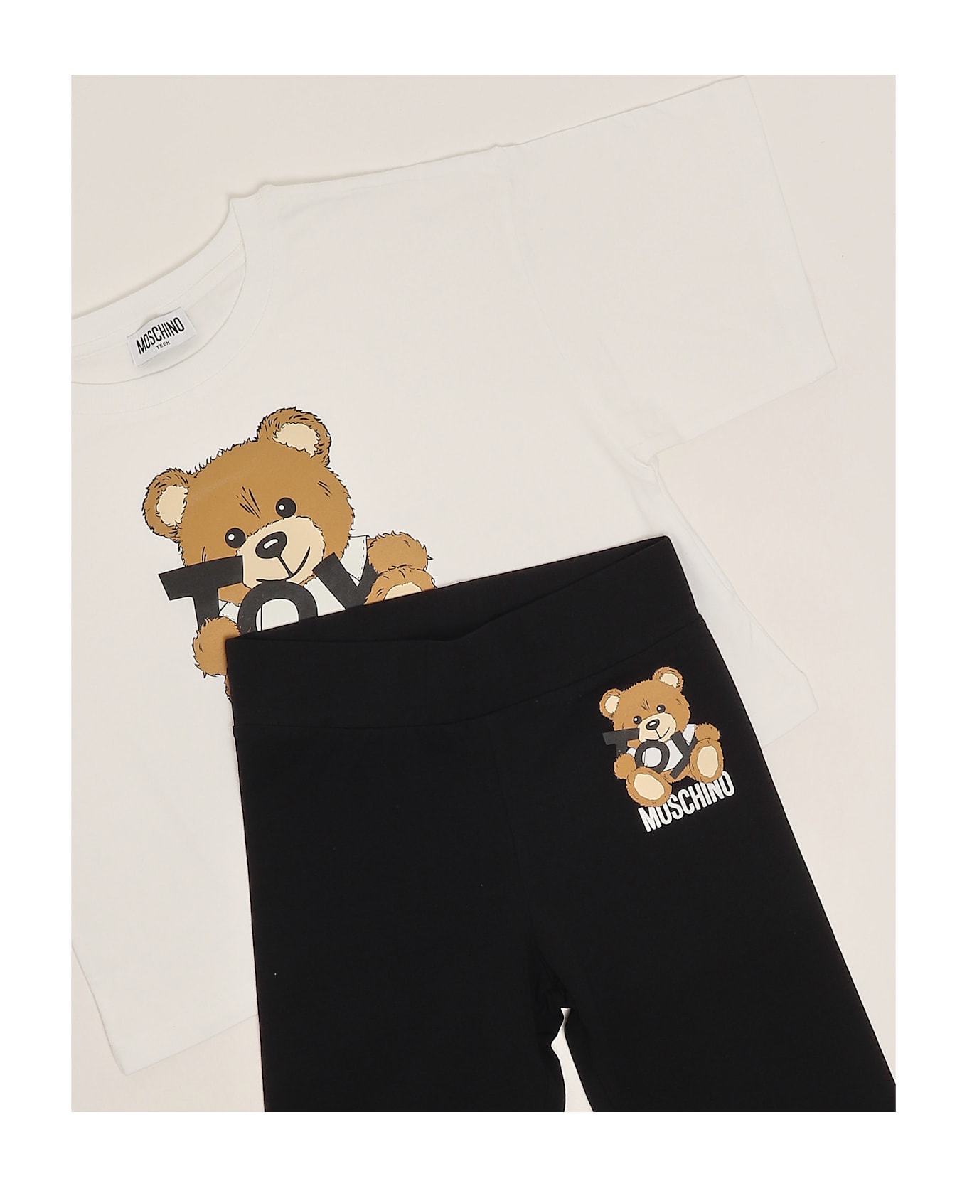 Moschino T-shirt+shorts Suit - BIANCO-NERO