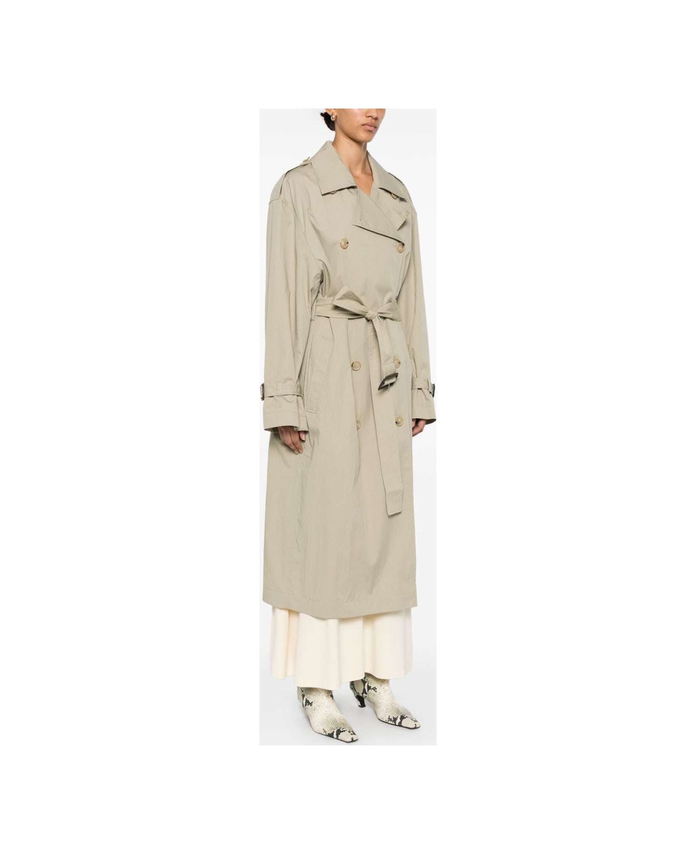Totême Cotton Blend Trench Coat - Beige