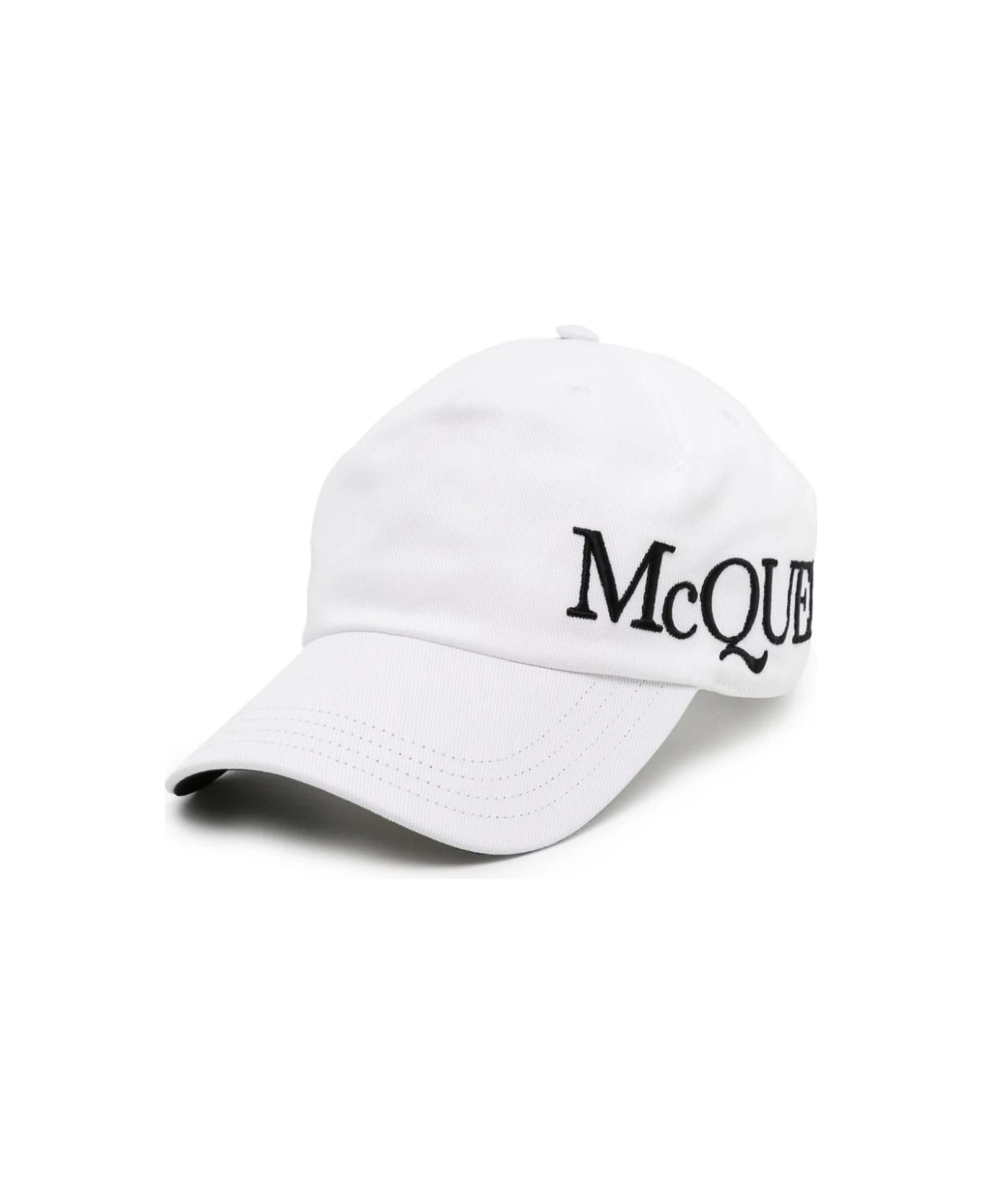Alexander McQueen White Baseball Hat With Mcqueen Embroidery - White 帽子
