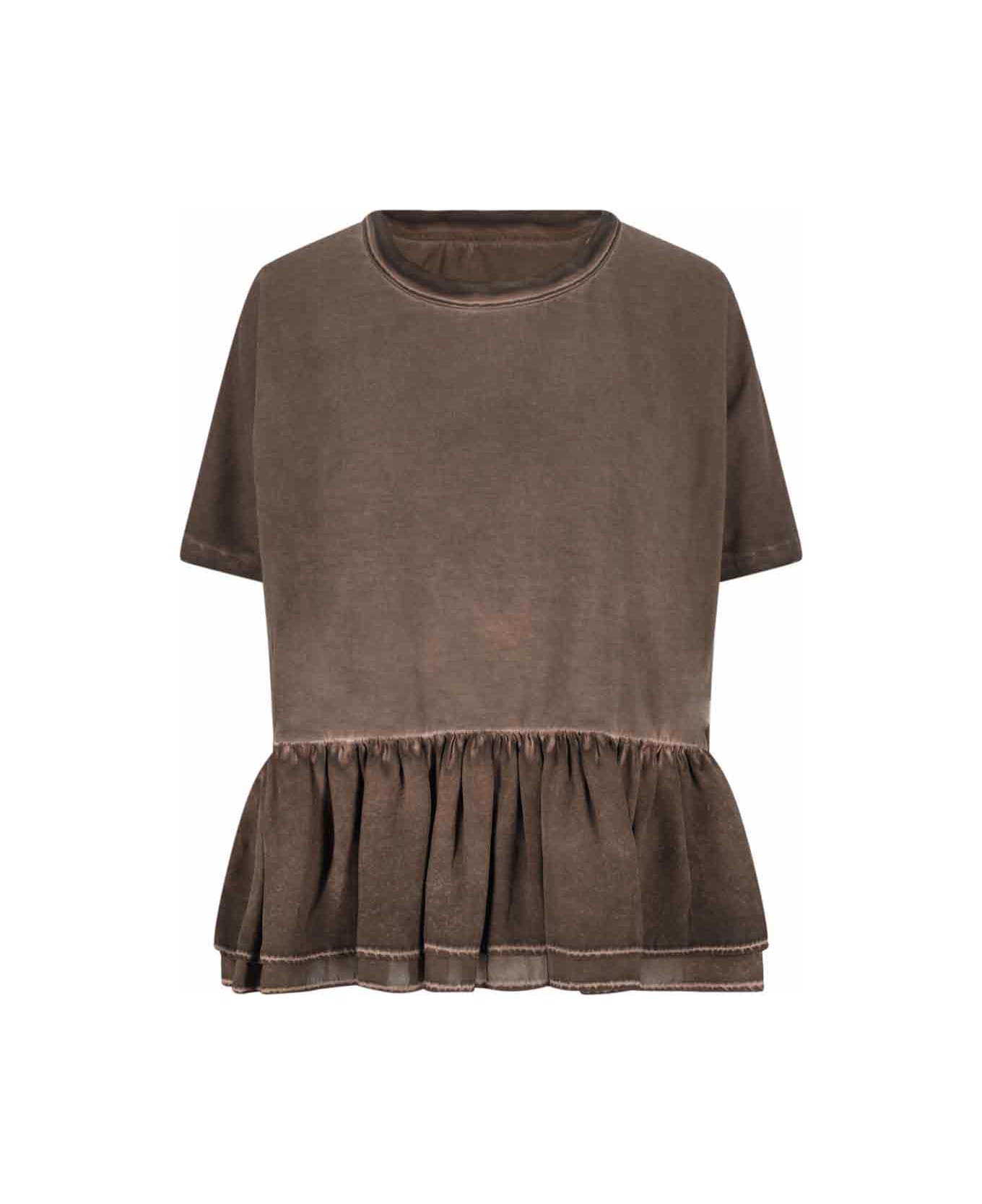 Uma Wang Flared T-shirt 
todi
 - BROWN
