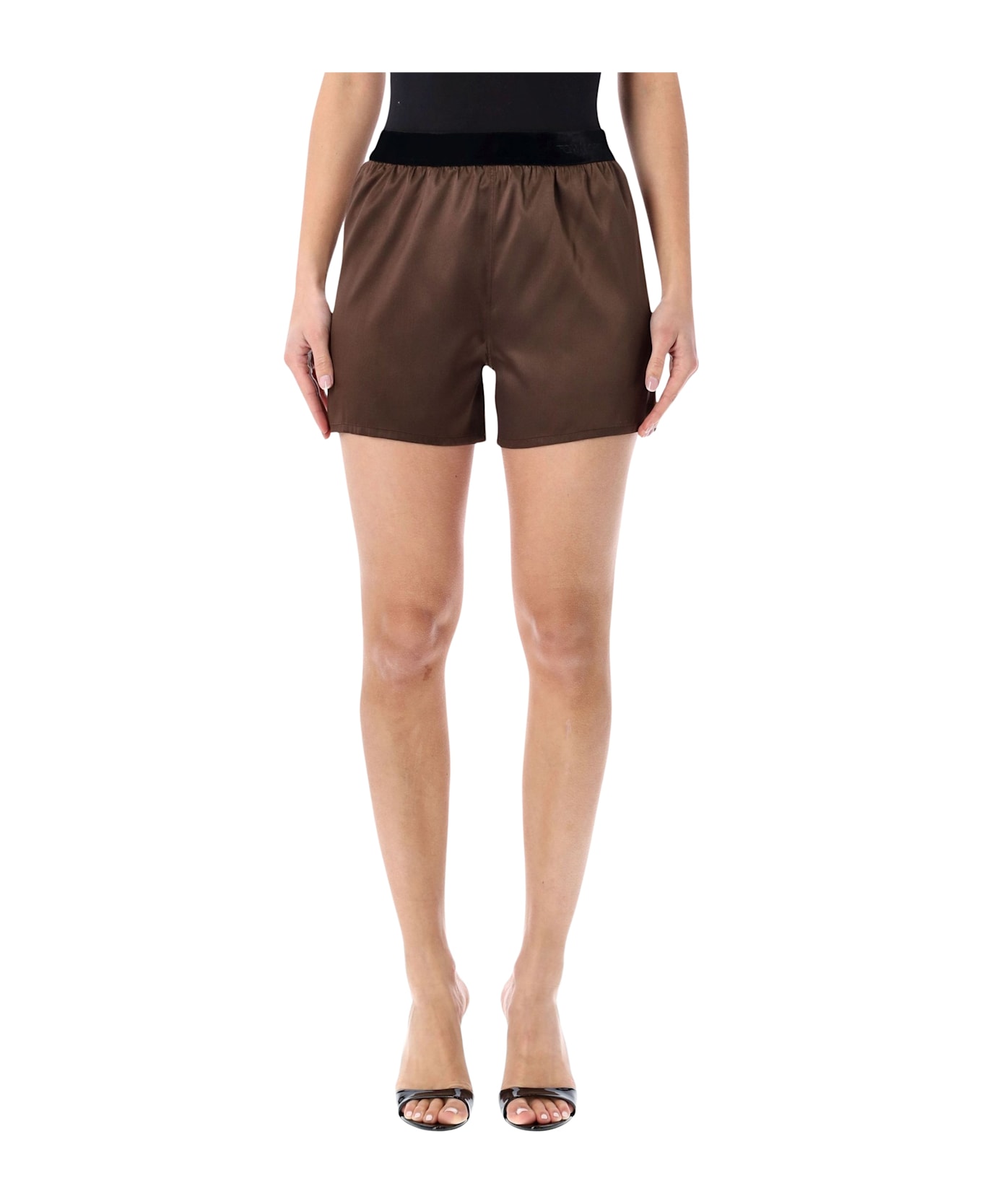 Tom Ford Stretch Silk Satin Pj Shorts - CINNAMON