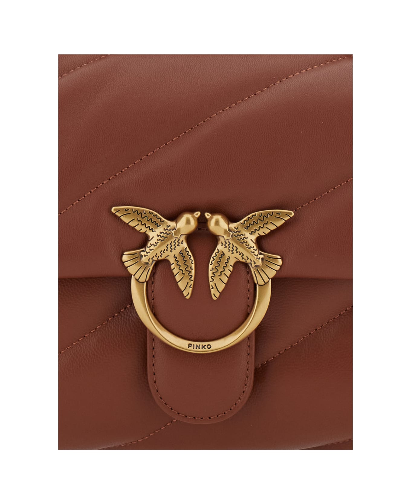 Pinko Love Classic Puffer Shoulder Bag - Brown