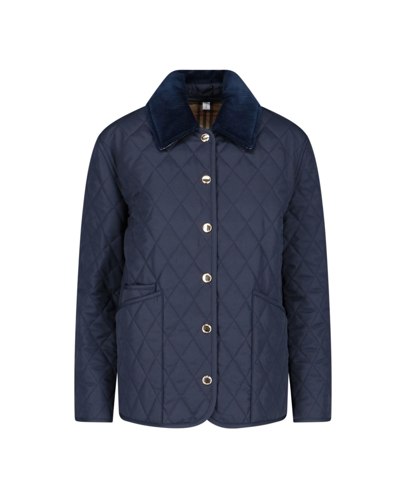 Burberry Quilted Jacket - Blue ダウンジャケット