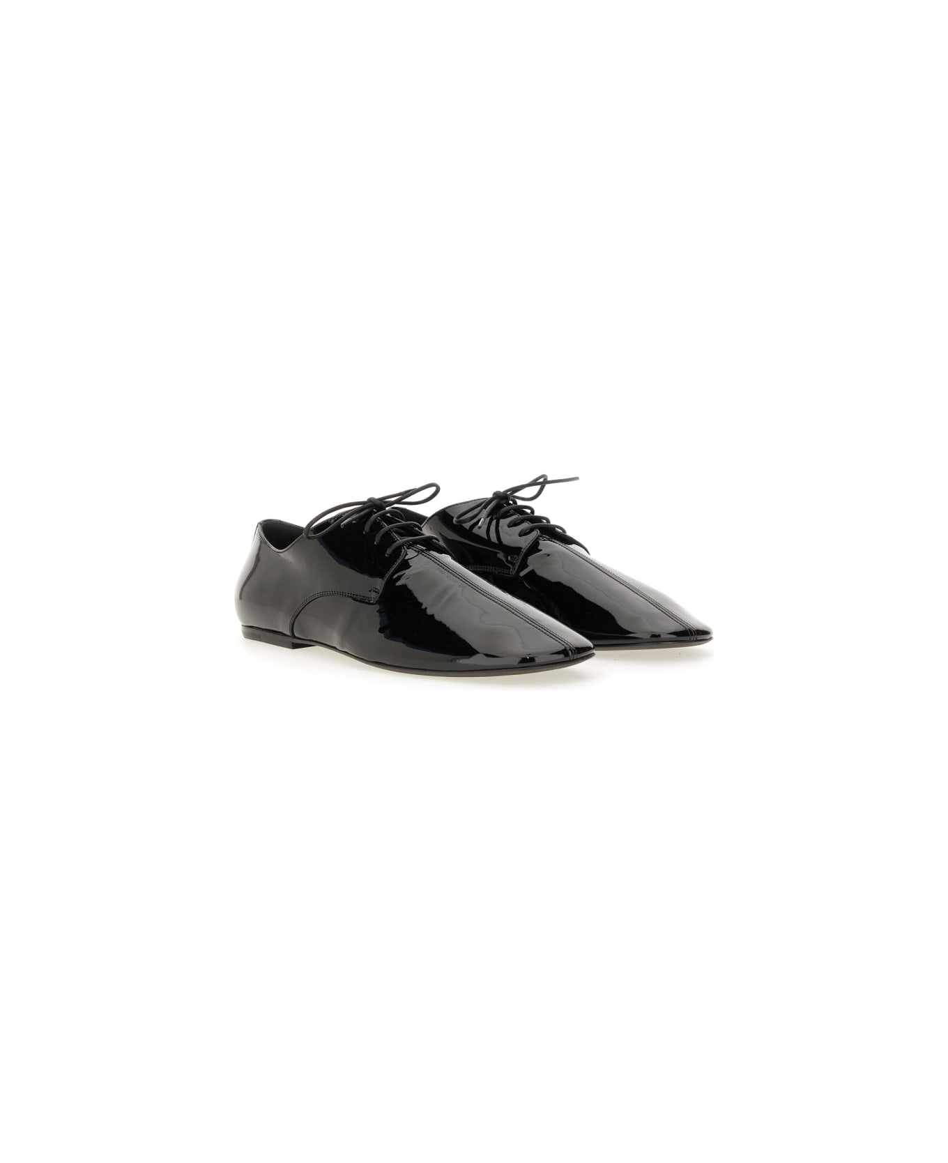 Dries Van Noten Shiny Leather Lace-up Shoe - BLACK