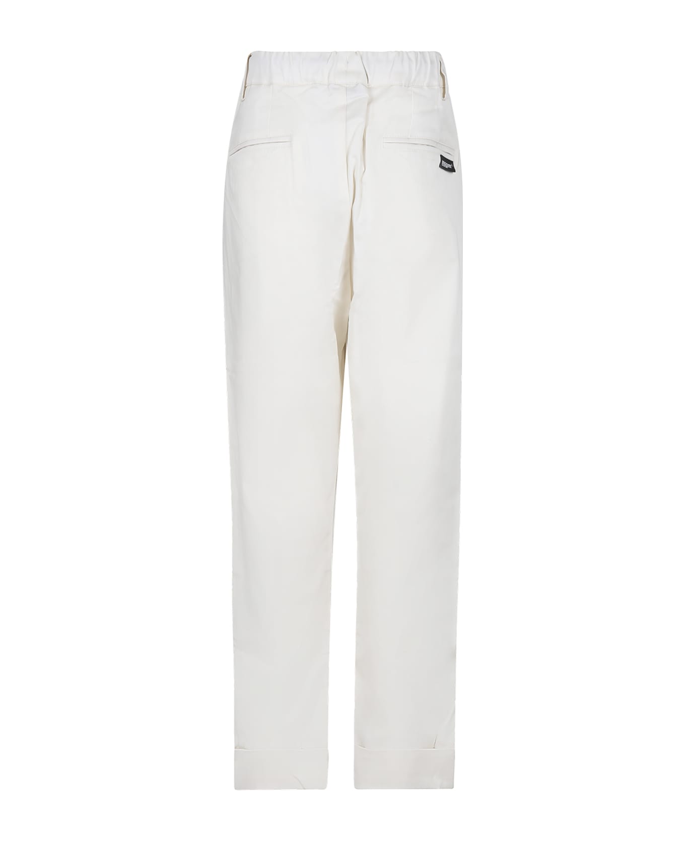 MSGM Ivory Trousers For Boy With Logo - Ivory