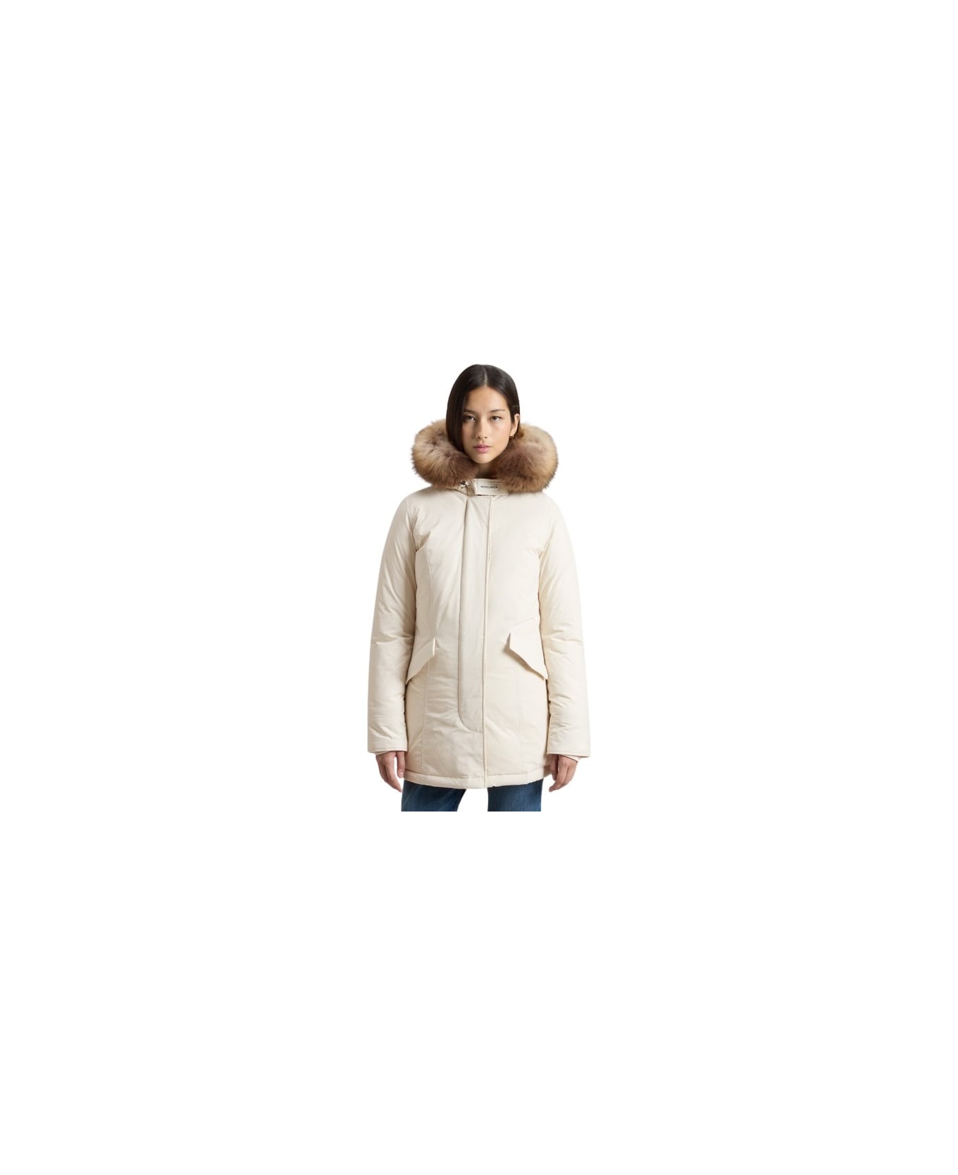 Woolrich Luxury Arctic Raccoon Parka - Milky Cream